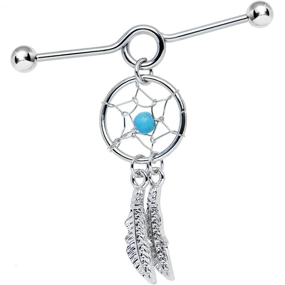 14 Gauge Faux Turquoise Southwest Dreamcatcher Dangle Project Bar 38mm