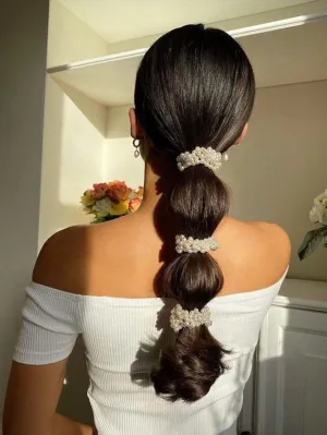 3pcs French Faux Pearl Hair Ties