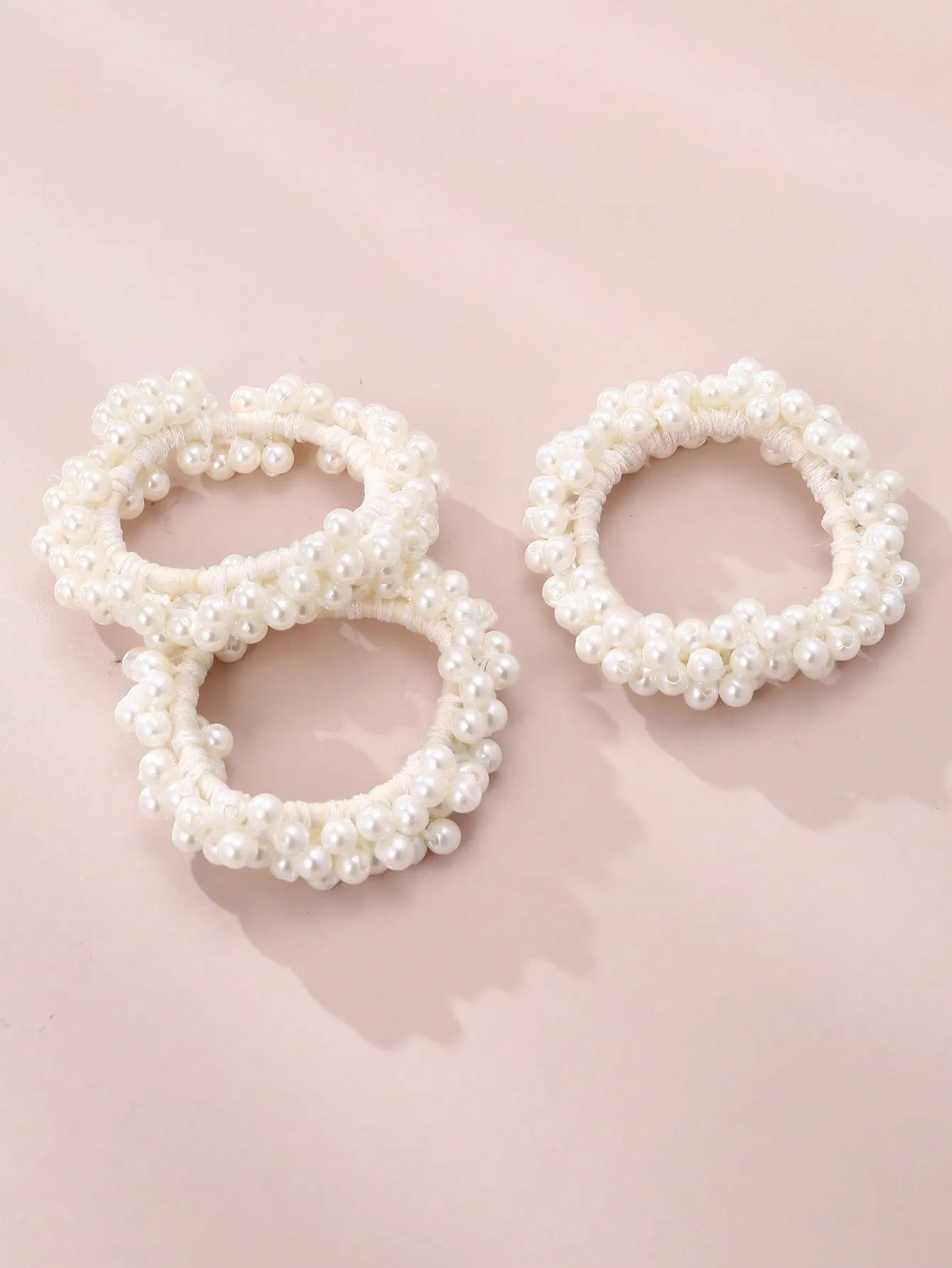 3pcs French Faux Pearl Hair Ties