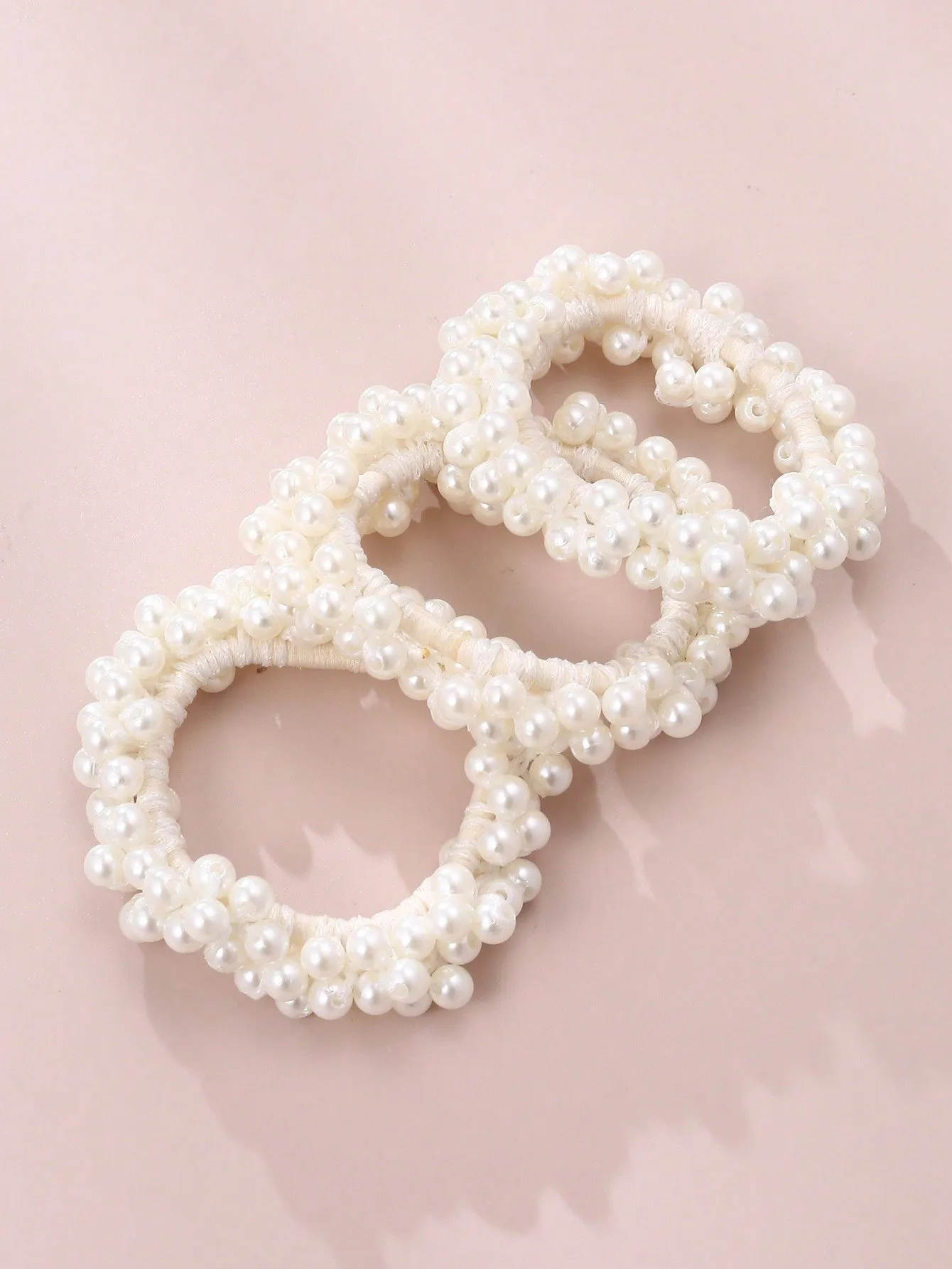 3pcs French Faux Pearl Hair Ties