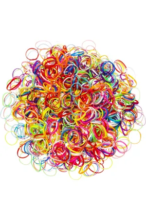 500 PIECE NEON ELASTIC TIES