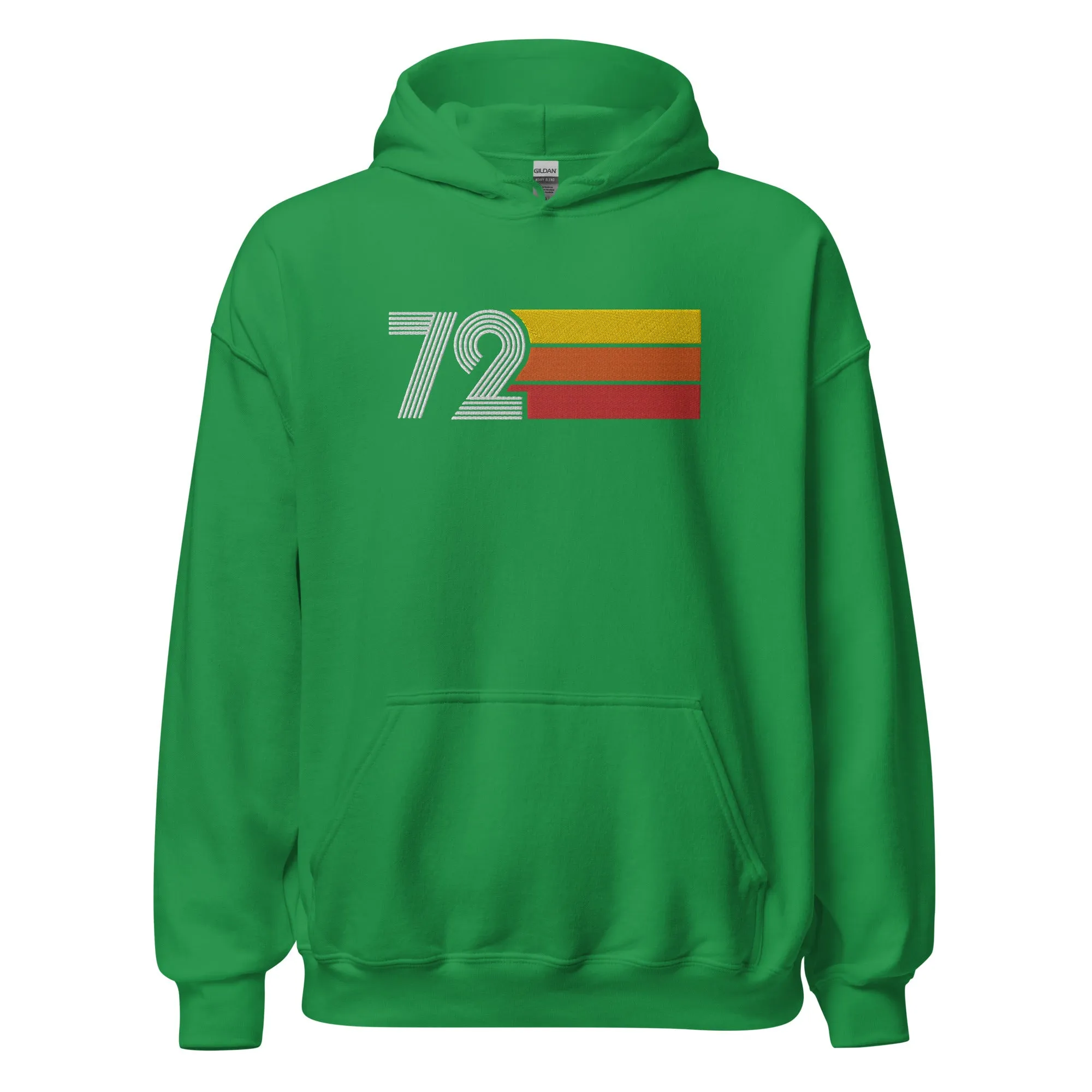 72 - Retro Tri-Line Large Embroidery Unisex Hoodie