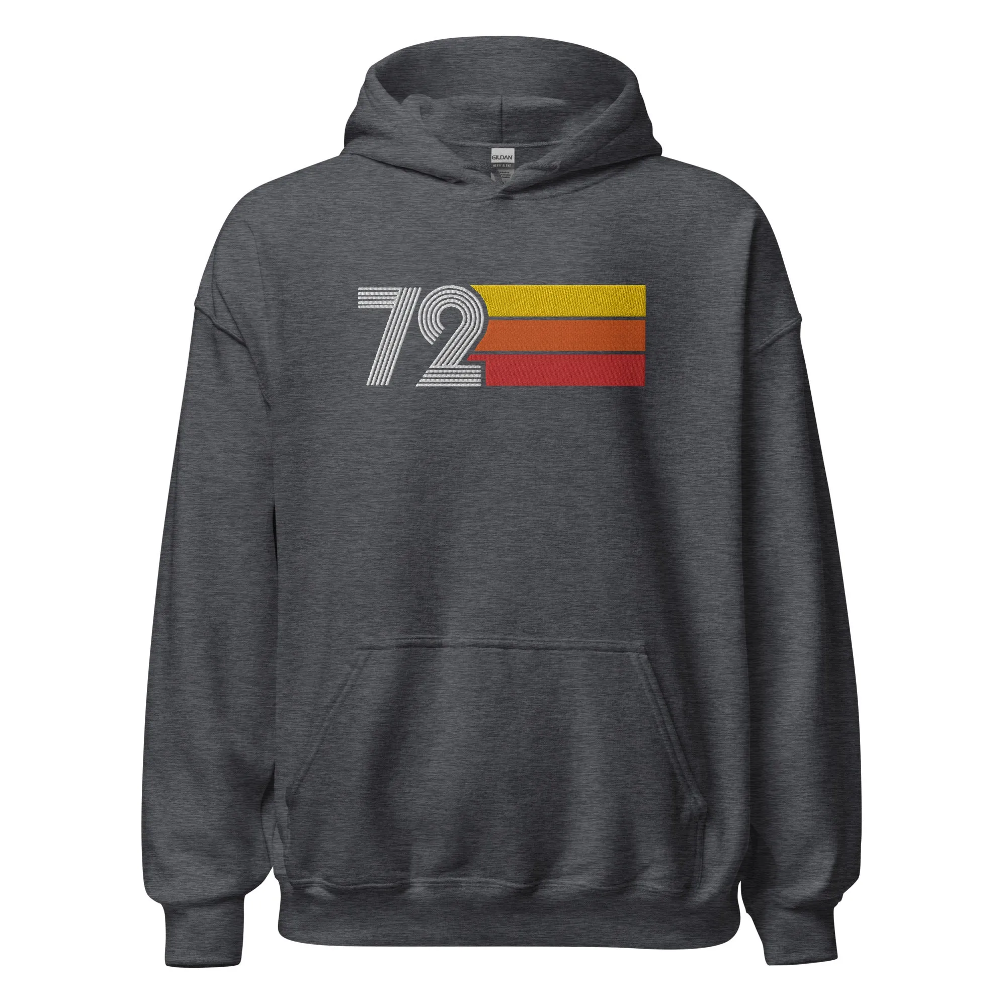 72 - Retro Tri-Line Large Embroidery Unisex Hoodie
