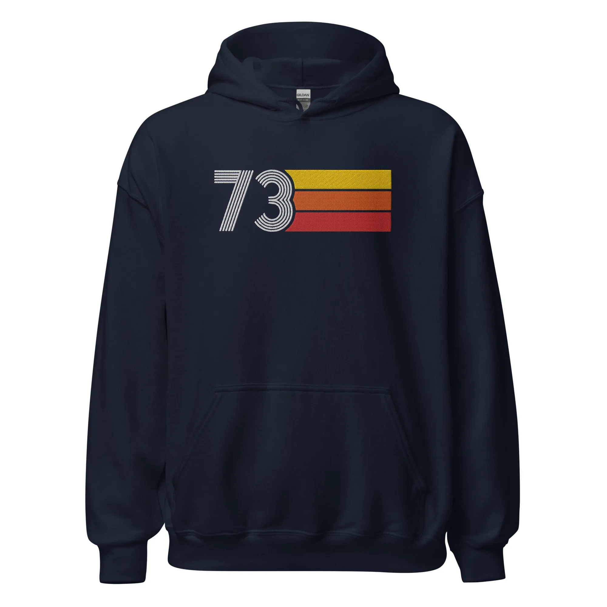 73 - Retro Tri-Line Large Embroidery Unisex Hoodie