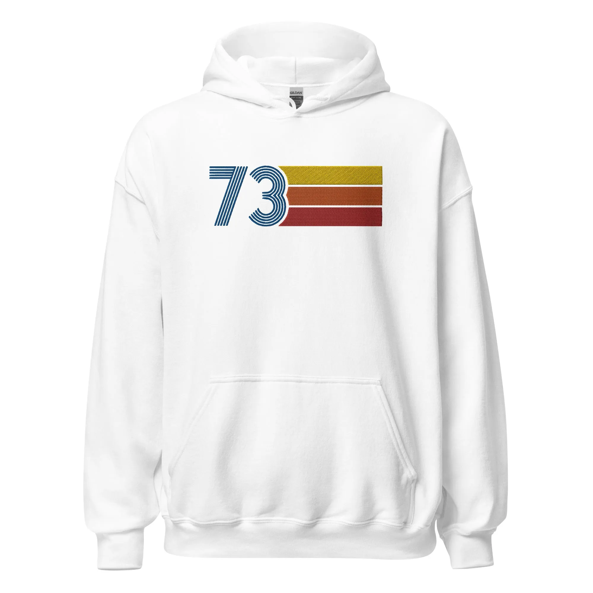73 - Retro Tri-Line Large Embroidery Unisex Hoodie