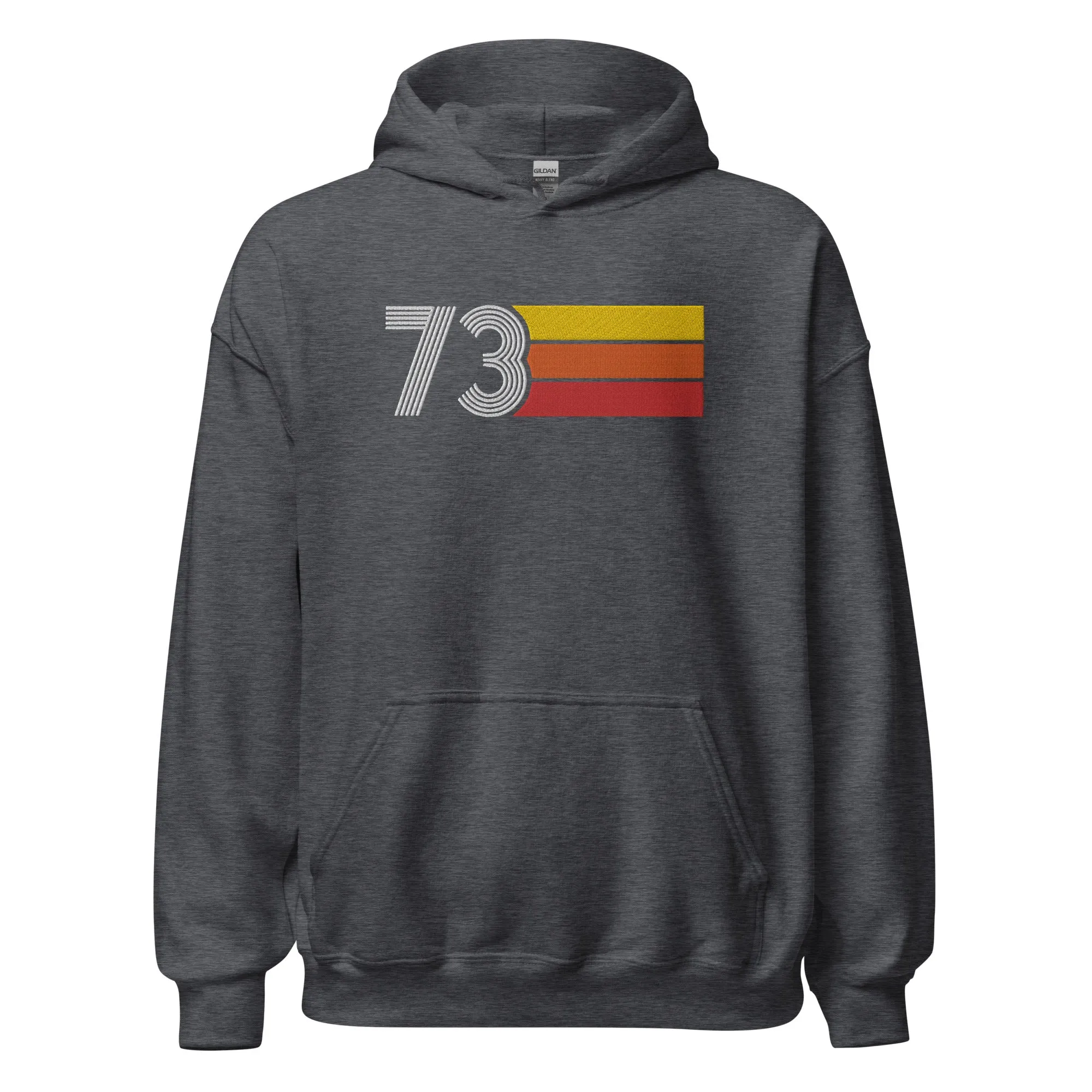 73 - Retro Tri-Line Large Embroidery Unisex Hoodie