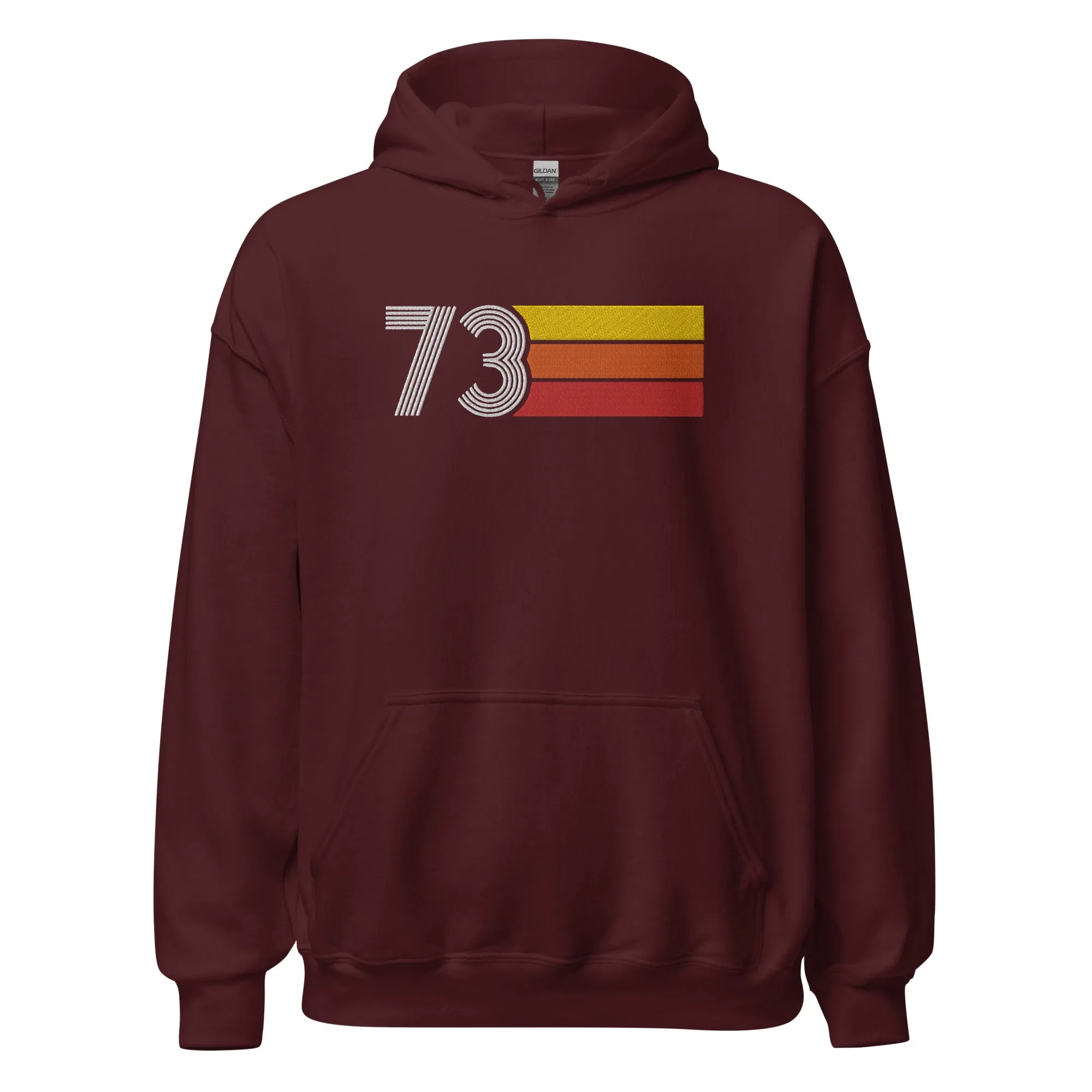 73 - Retro Tri-Line Large Embroidery Unisex Hoodie
