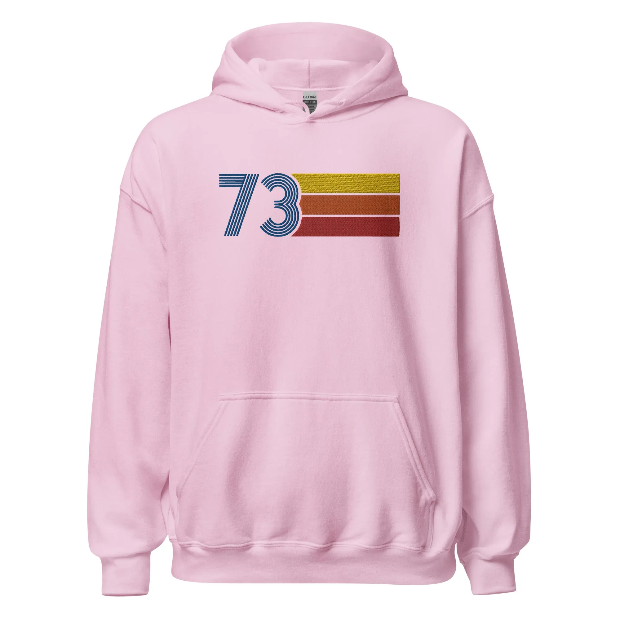 73 - Retro Tri-Line Large Embroidery Unisex Hoodie