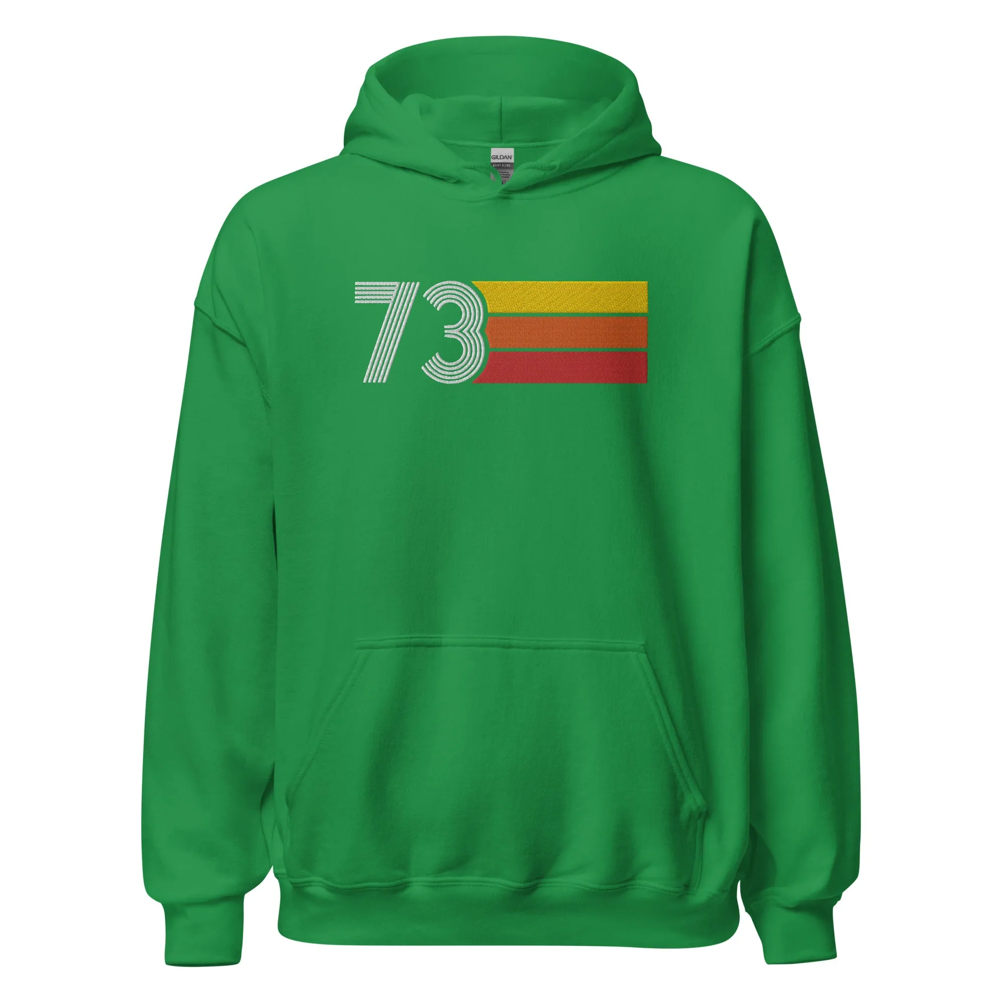 73 - Retro Tri-Line Large Embroidery Unisex Hoodie