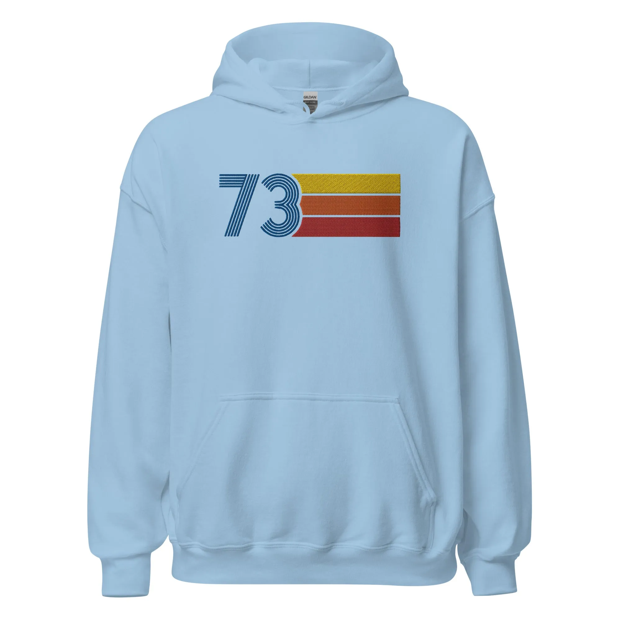 73 - Retro Tri-Line Large Embroidery Unisex Hoodie