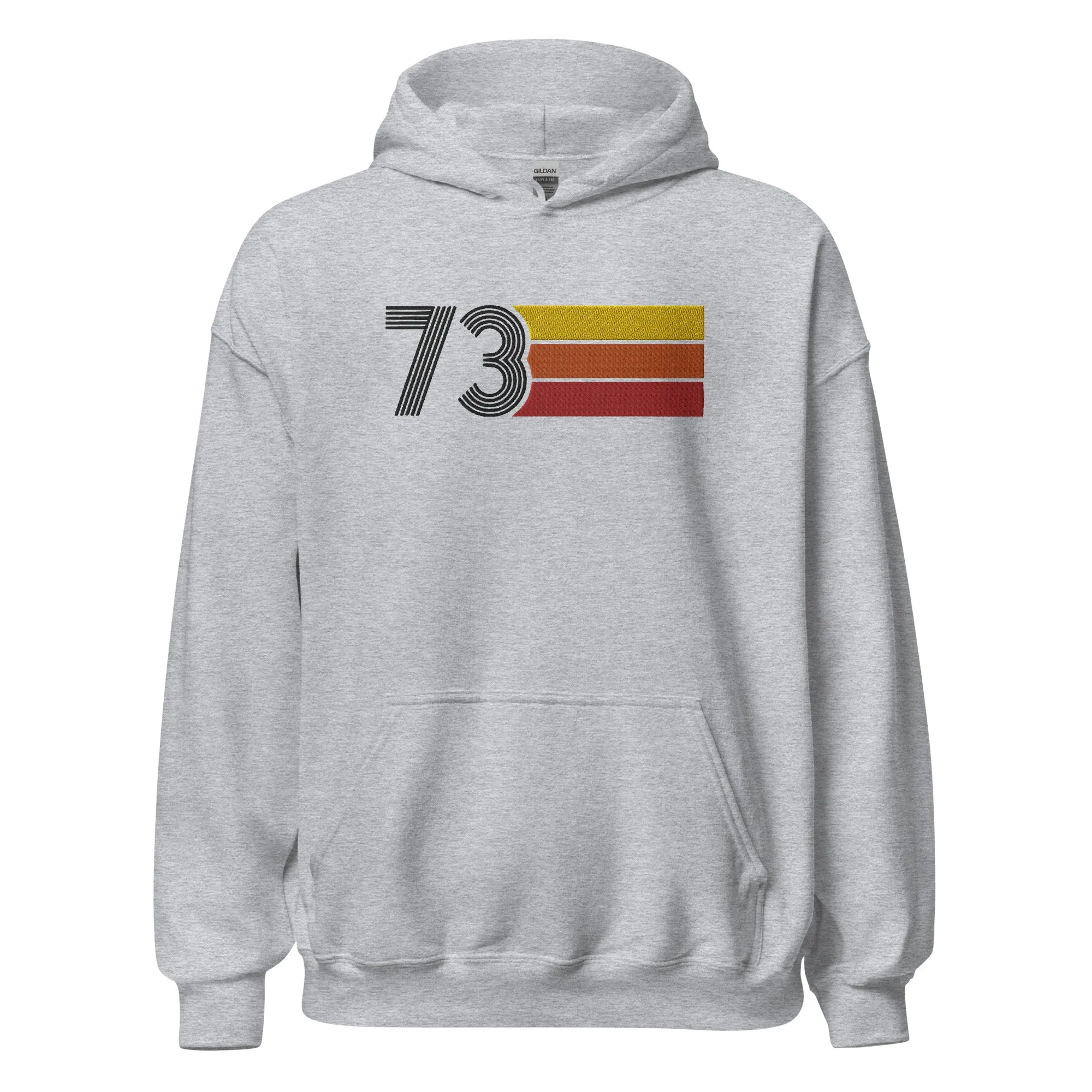 73 - Retro Tri-Line Large Embroidery Unisex Hoodie