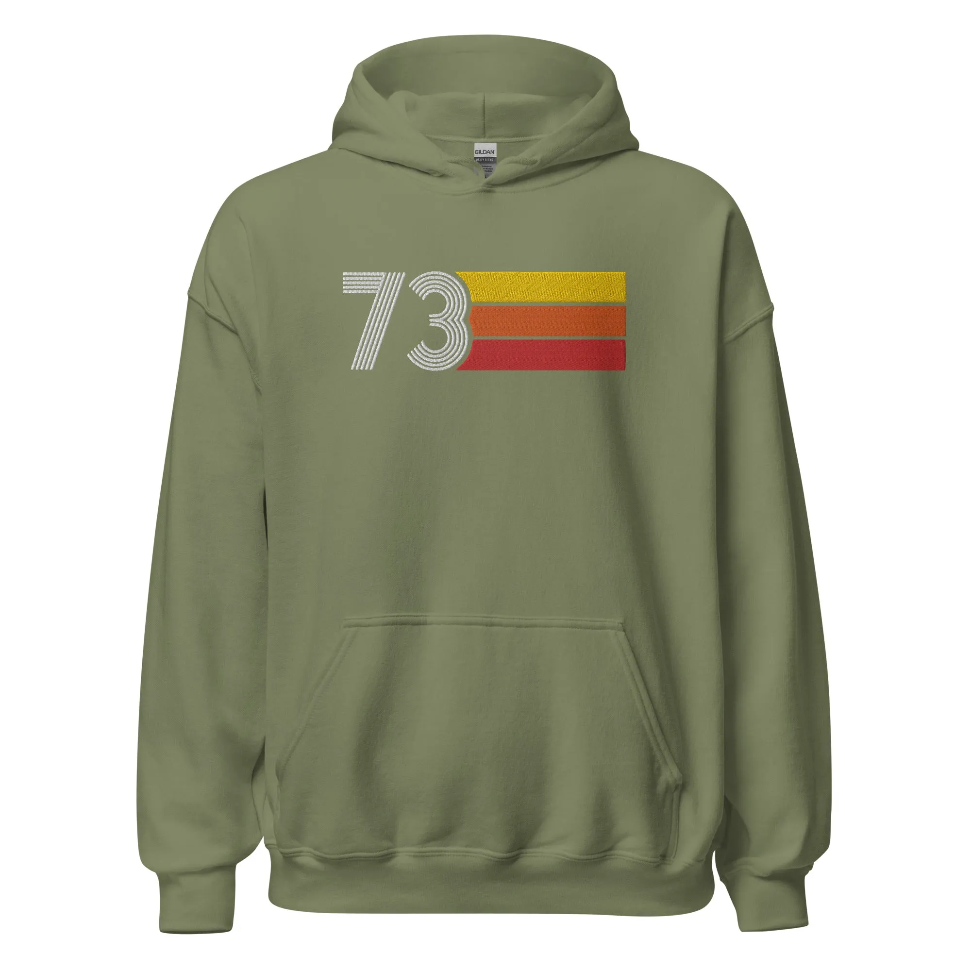 73 - Retro Tri-Line Large Embroidery Unisex Hoodie