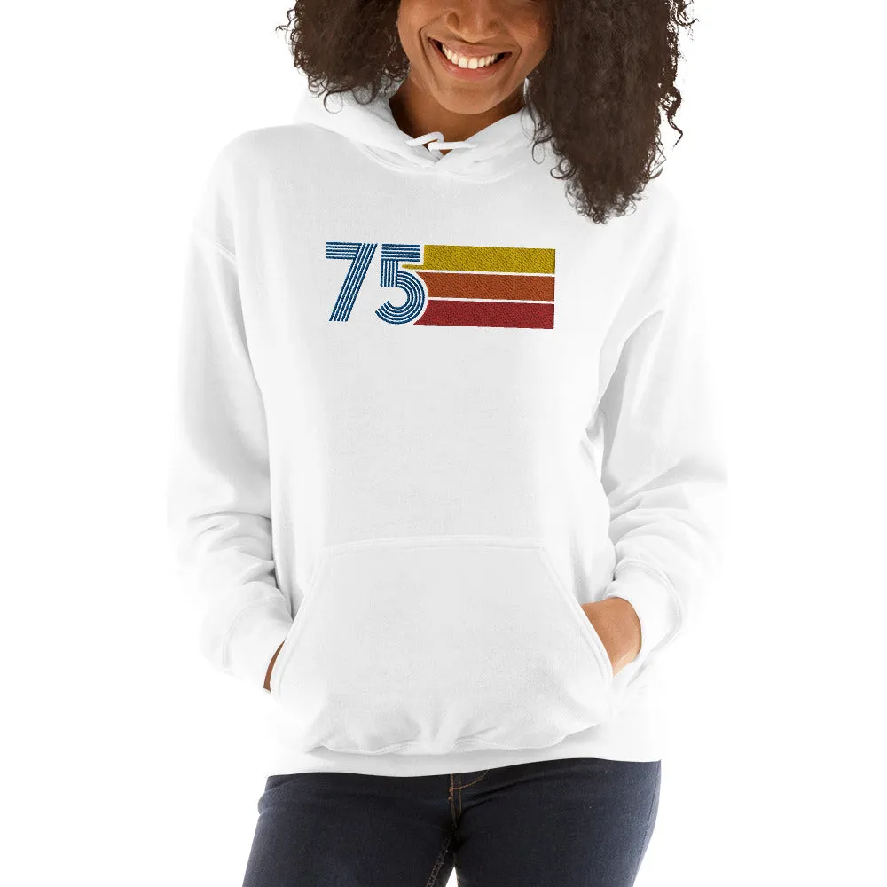 75 - Retro Tri-Line Large Embroidery Unisex Hoodie