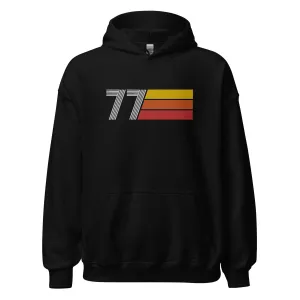77 - Retro Tri-Line Large Embroidery Unisex Hoodie