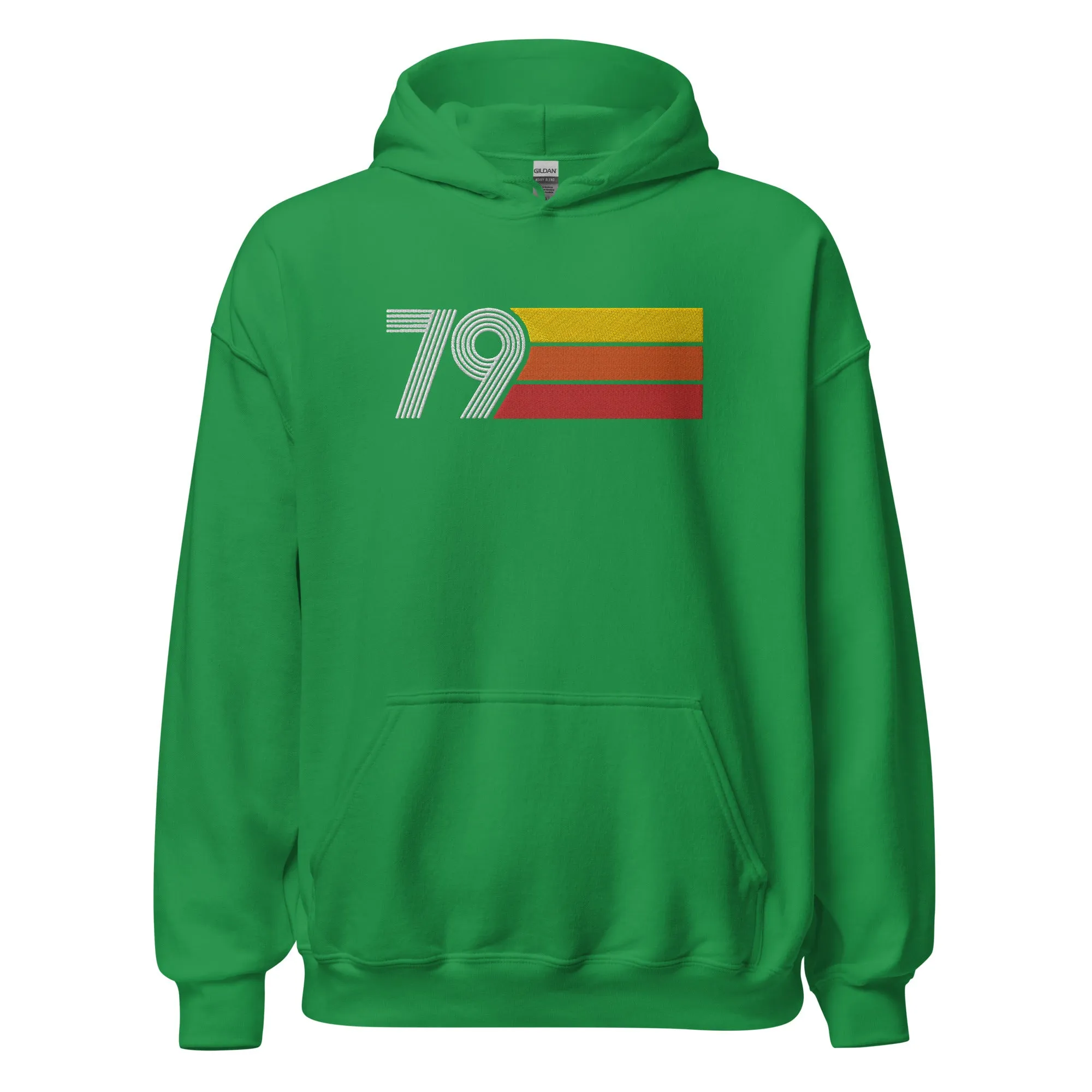 79 - Retro Tri-Line Large Embroidery Unisex Hoodie