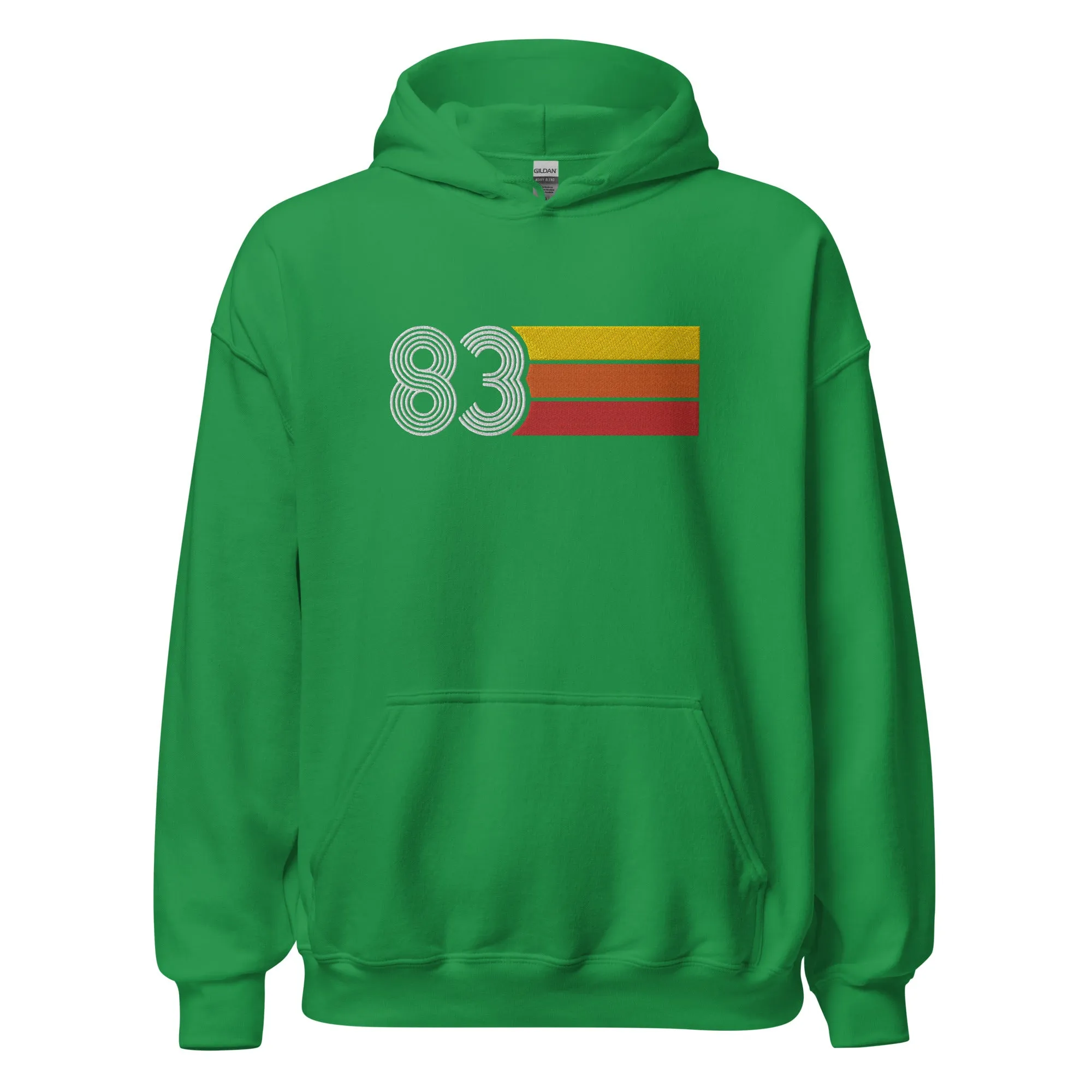 83 - Retro Tri-Line Large Embroidery Unisex Hoodie