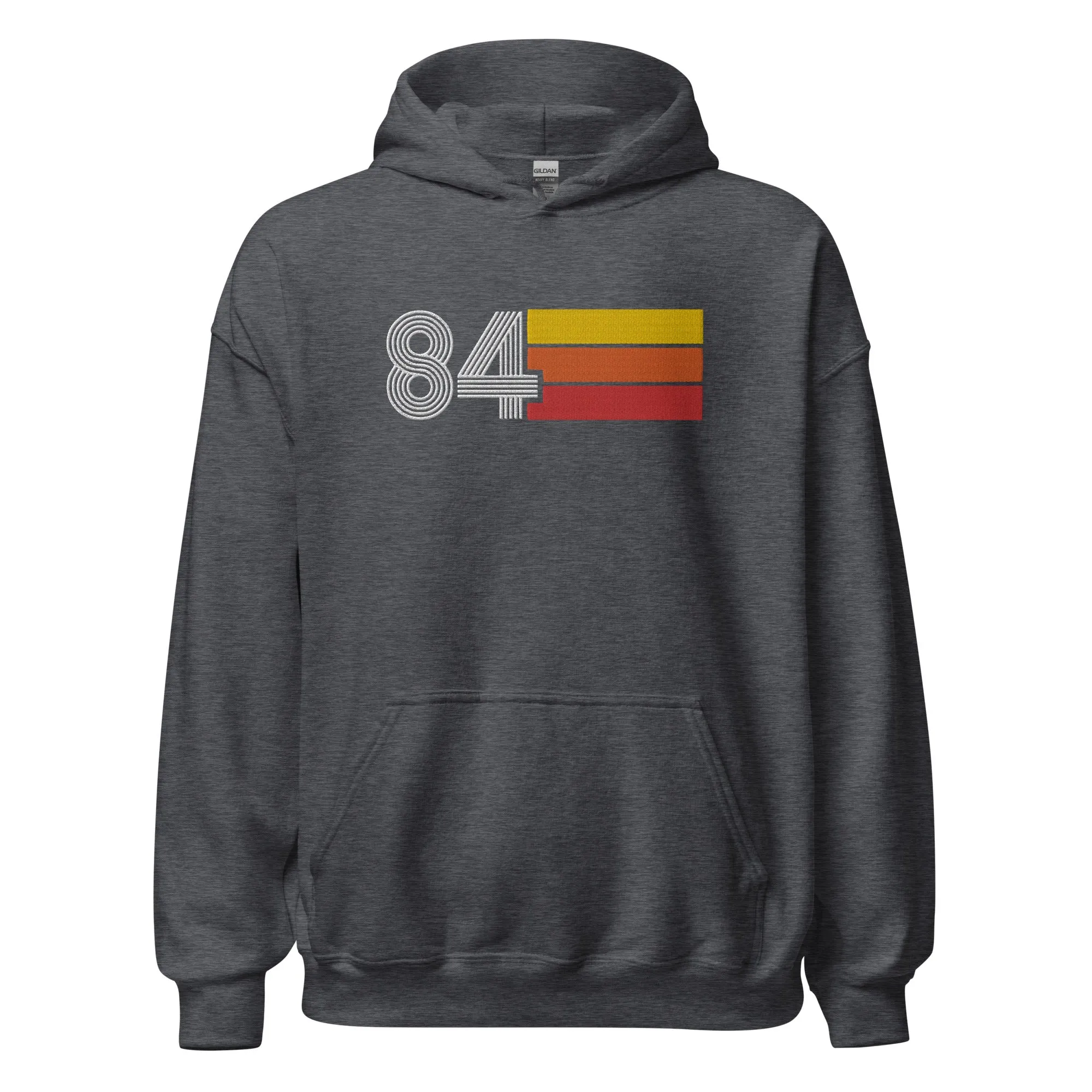 84 - Retro Tri-Line Large Embroidery Unisex Hoodie