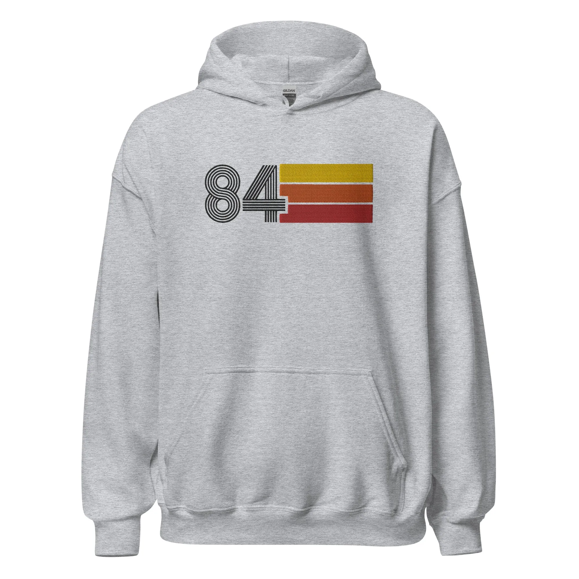 84 - Retro Tri-Line Large Embroidery Unisex Hoodie