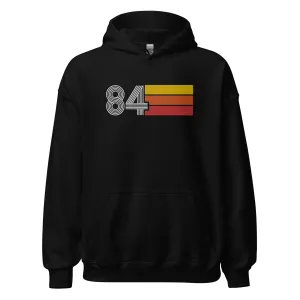 84 - Retro Tri-Line Large Embroidery Unisex Hoodie