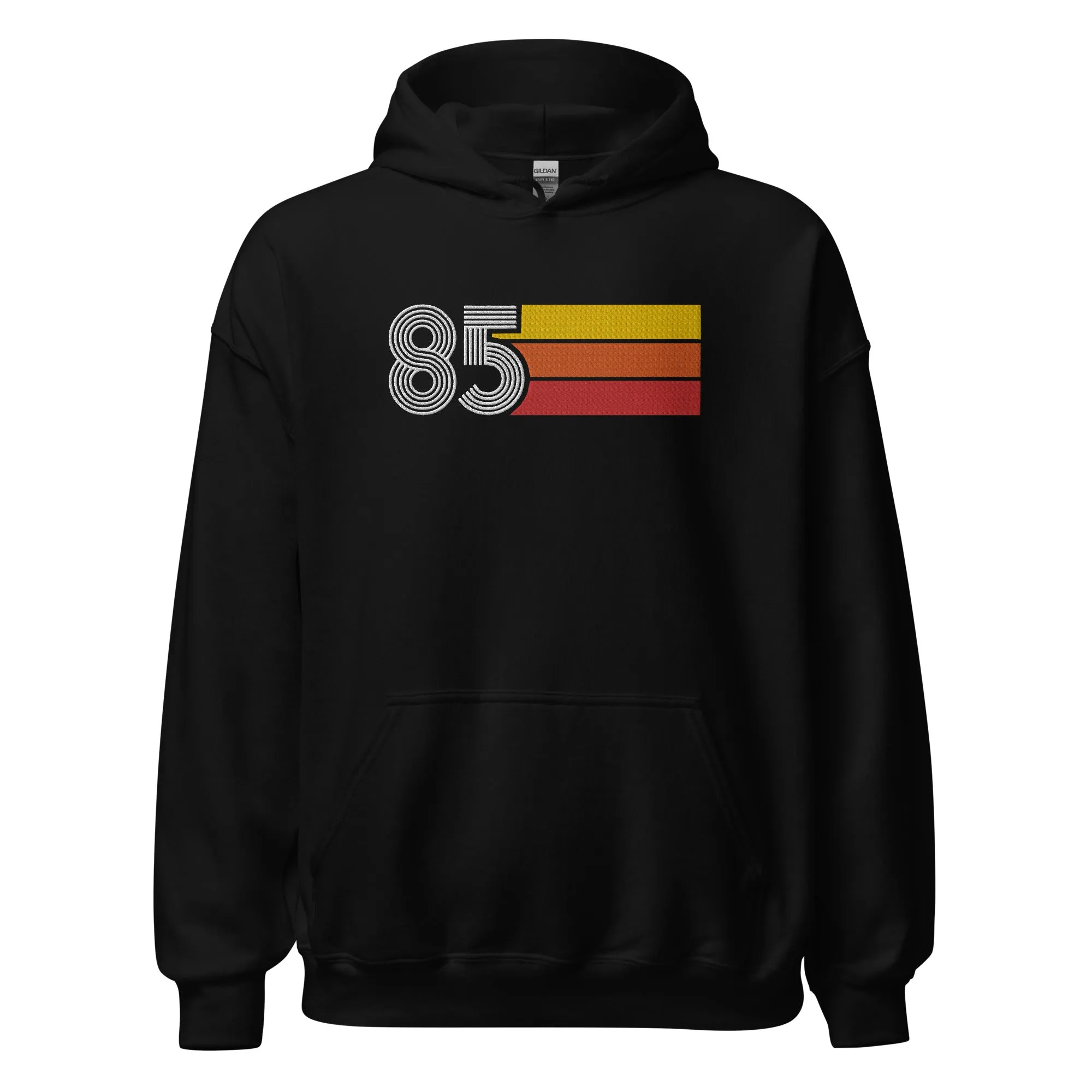 85 - Retro Tri-Line Large Embroidery Unisex Hoodie