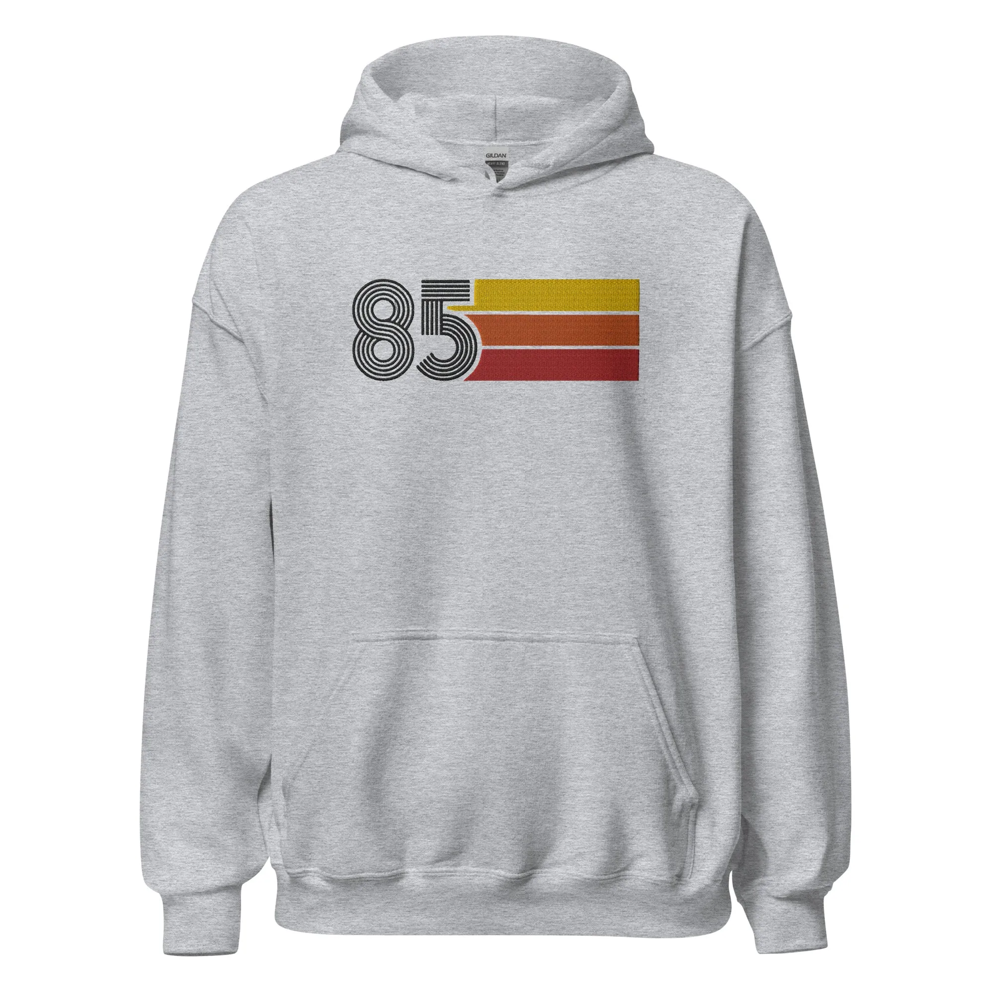 85 - Retro Tri-Line Large Embroidery Unisex Hoodie