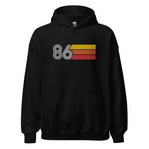 86 - Retro Tri-Line Large Embroidery Unisex Hoodie
