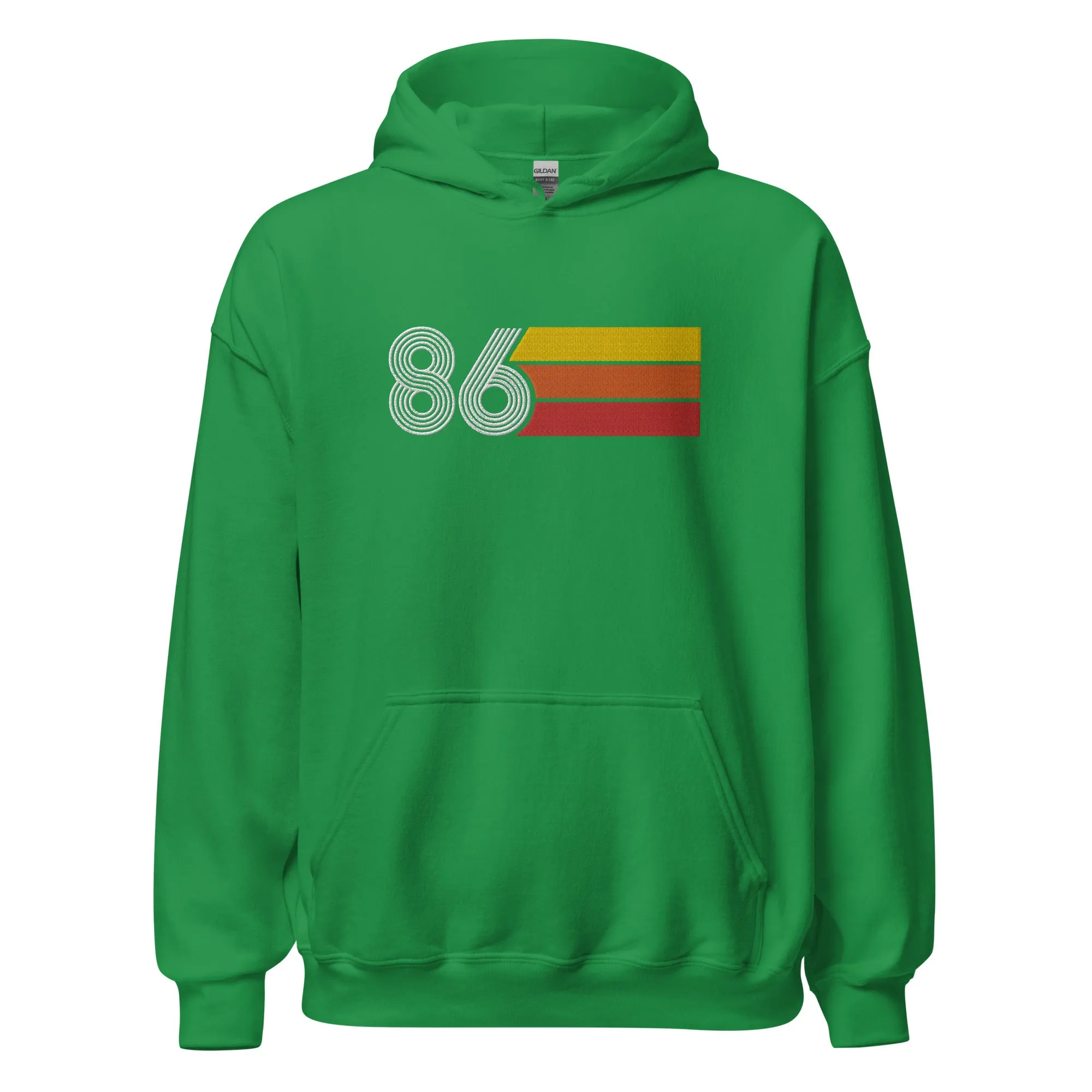 86 - Retro Tri-Line Large Embroidery Unisex Hoodie