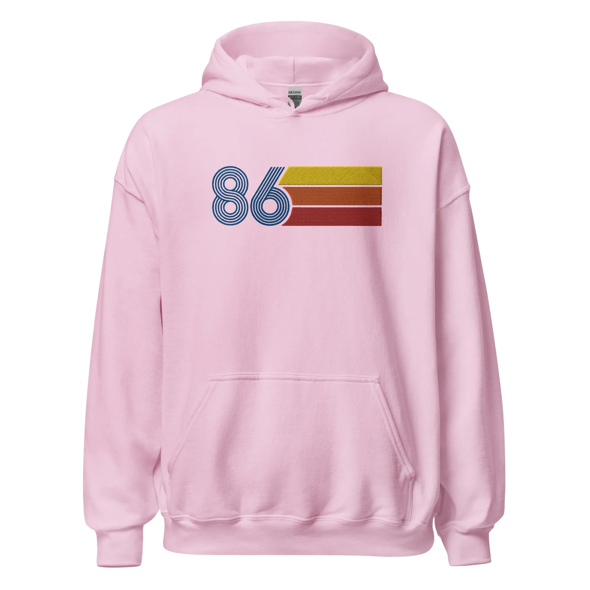 86 - Retro Tri-Line Large Embroidery Unisex Hoodie