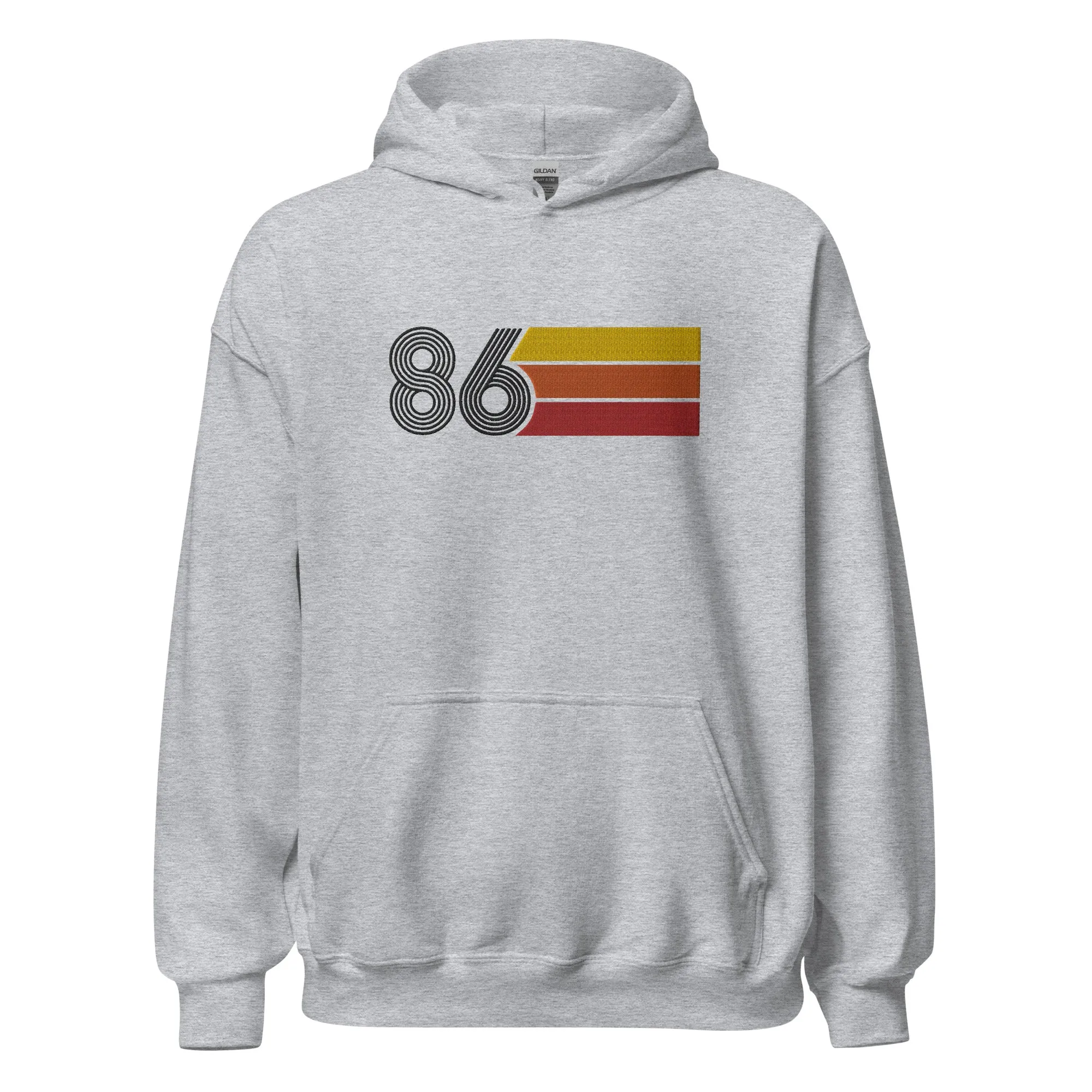 86 - Retro Tri-Line Large Embroidery Unisex Hoodie