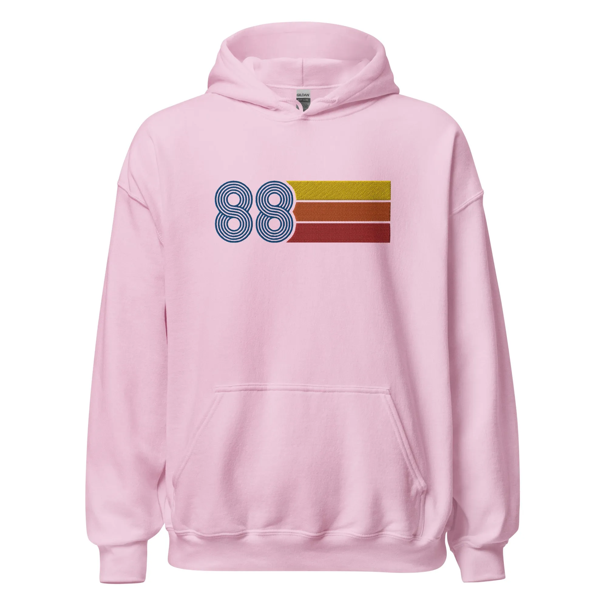 88 - Retro Tri-Line Large Embroidery Unisex Hoodie