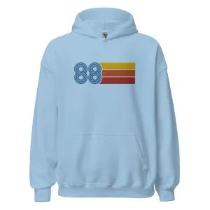88 - Retro Tri-Line Large Embroidery Unisex Hoodie
