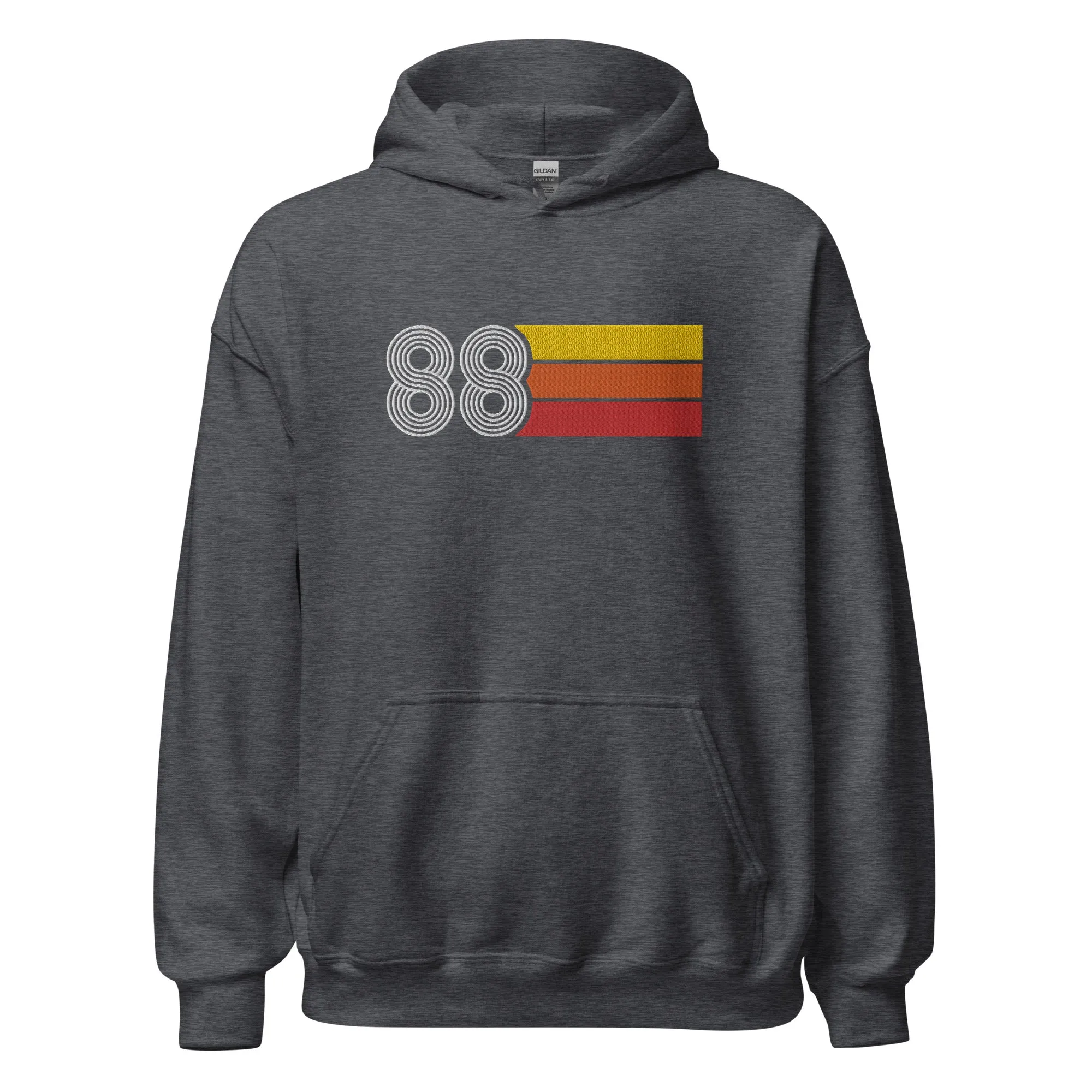 88 - Retro Tri-Line Large Embroidery Unisex Hoodie