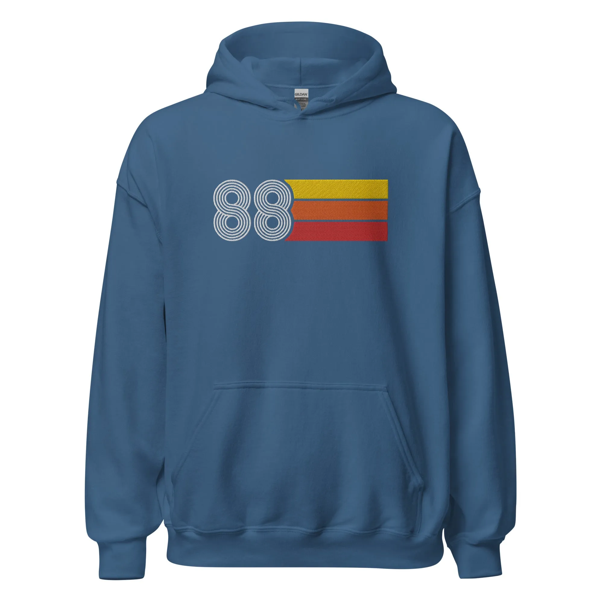 88 - Retro Tri-Line Large Embroidery Unisex Hoodie