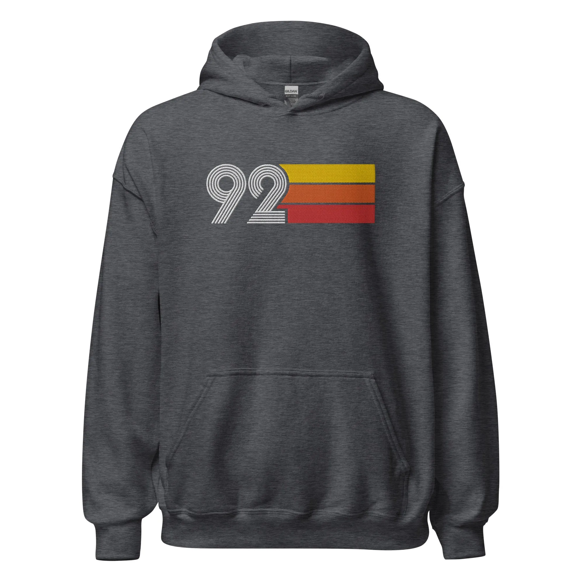 92 - Retro Tri-Line Large Embroidery Unisex Hoodie