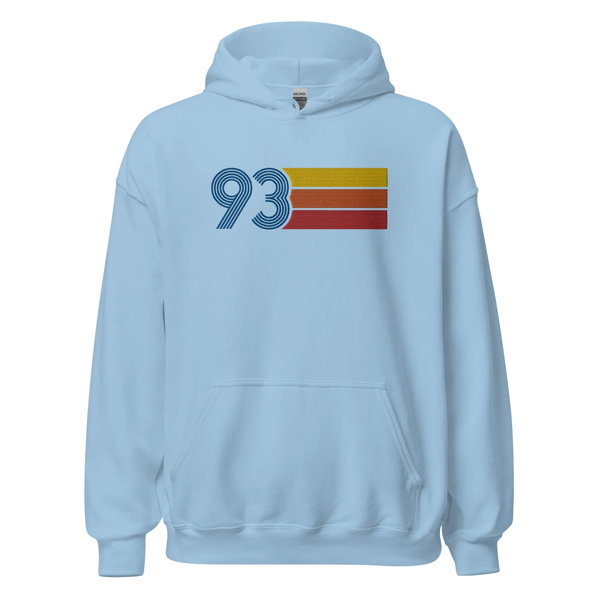 93 - Retro Tri-Line Large Embroidery Unisex Hoodie