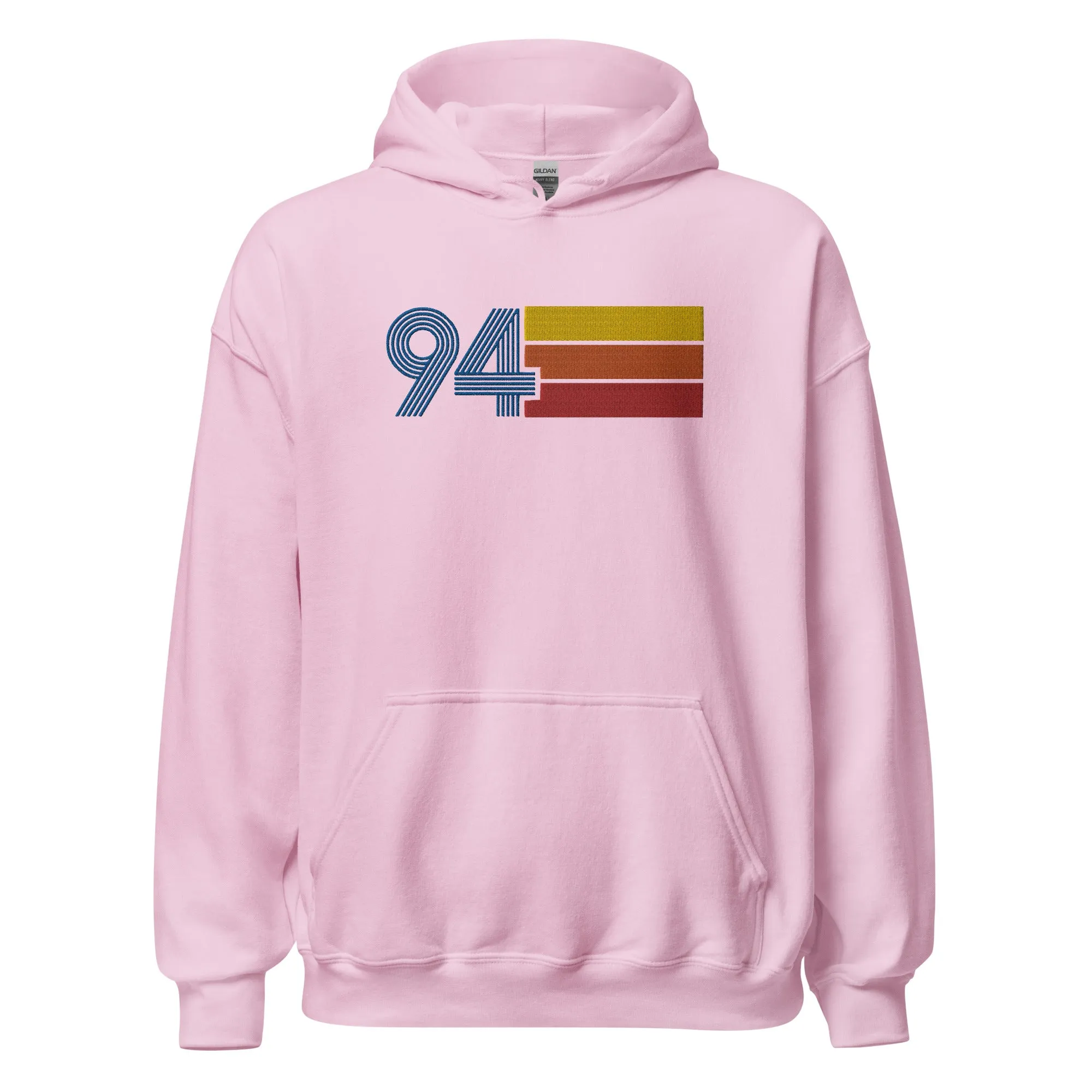 94 - Retro Tri-Line Large Embroidery Unisex Hoodie