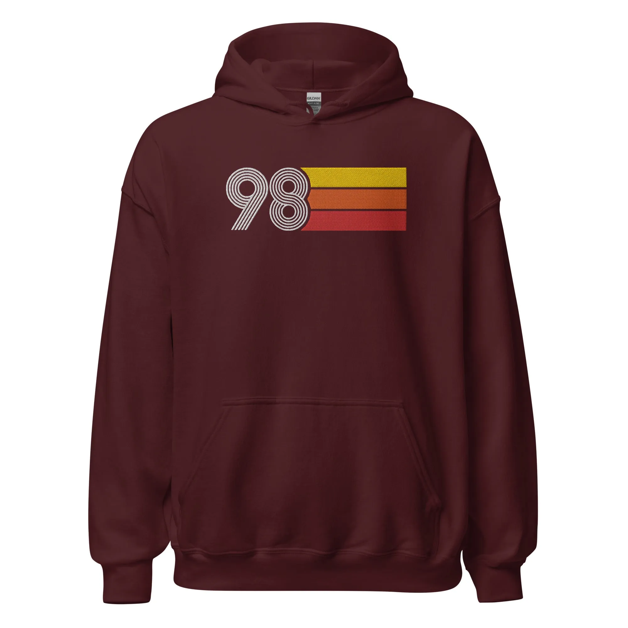 98 - Retro Tri-Line Large Embroidery Unisex Hoodie