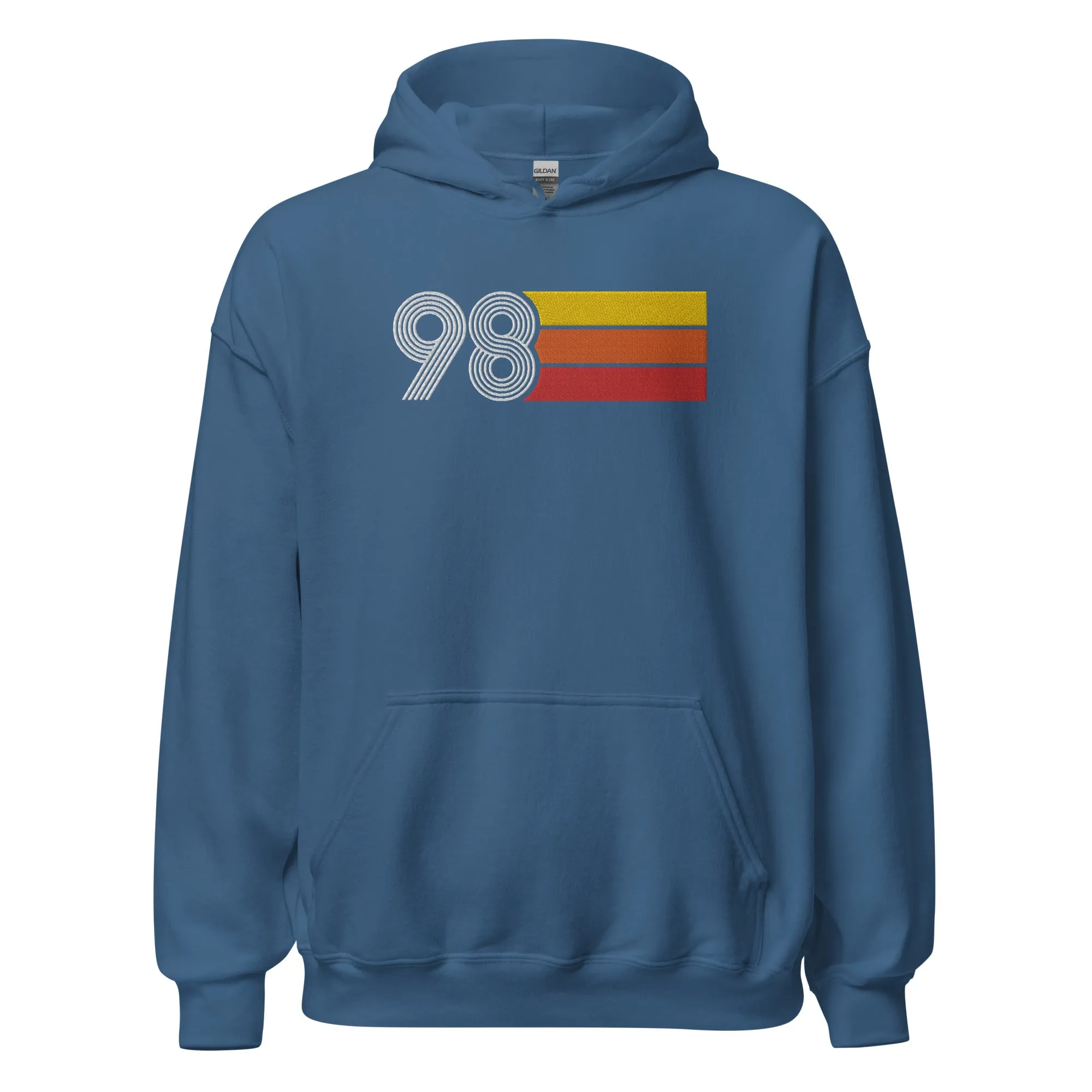 98 - Retro Tri-Line Large Embroidery Unisex Hoodie