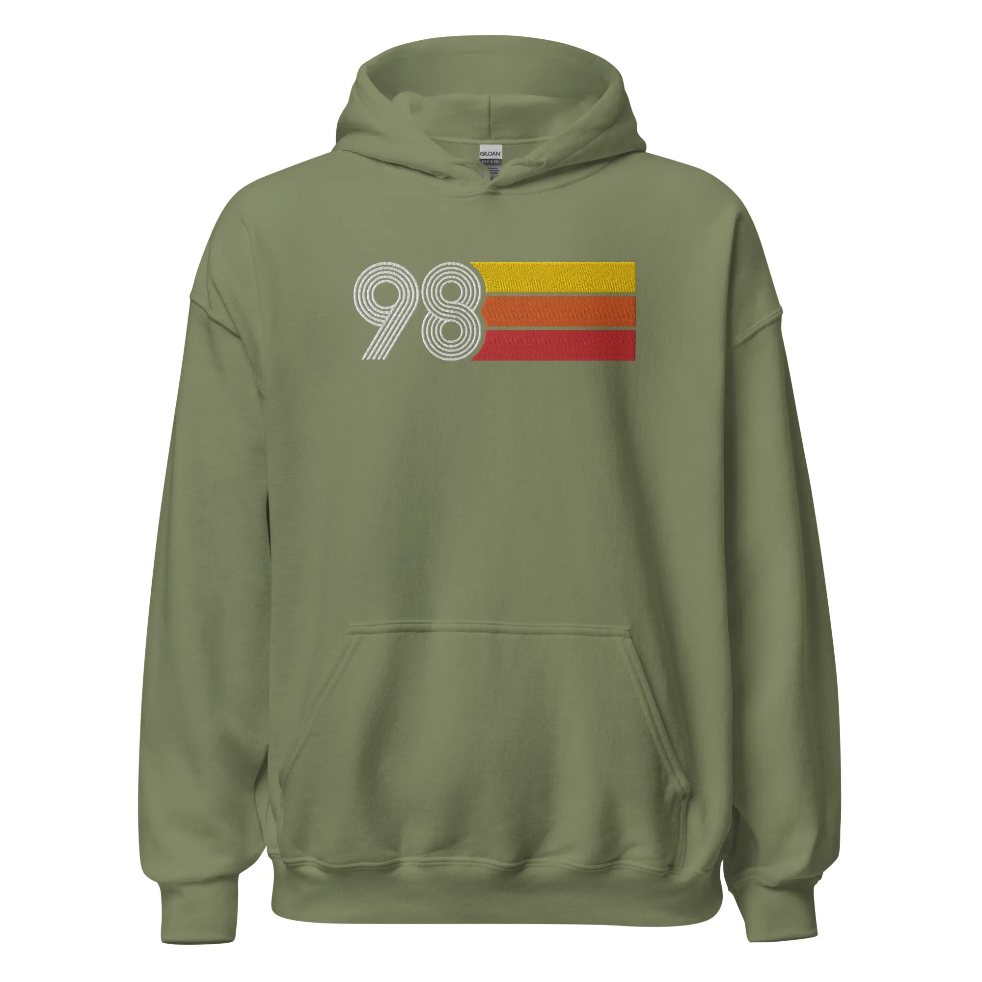 98 - Retro Tri-Line Large Embroidery Unisex Hoodie
