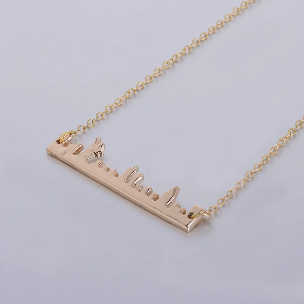 About 48*20mm City Necklace City Pendant Minimalist Necklace Jewelry visitors necklace Washington Skyline Pendant Necklace gold 1pcs