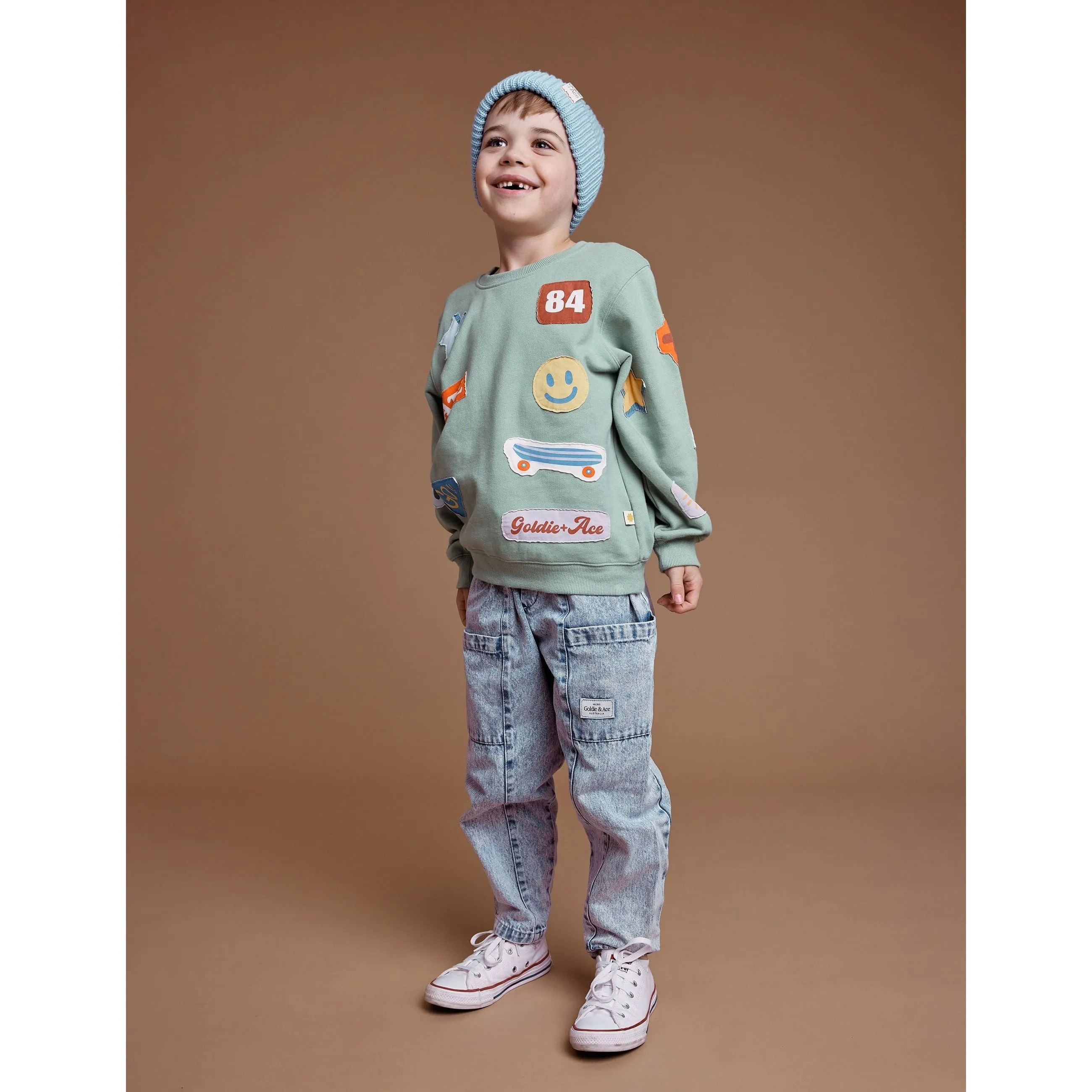 Adam Patch Sweater - Fern Green