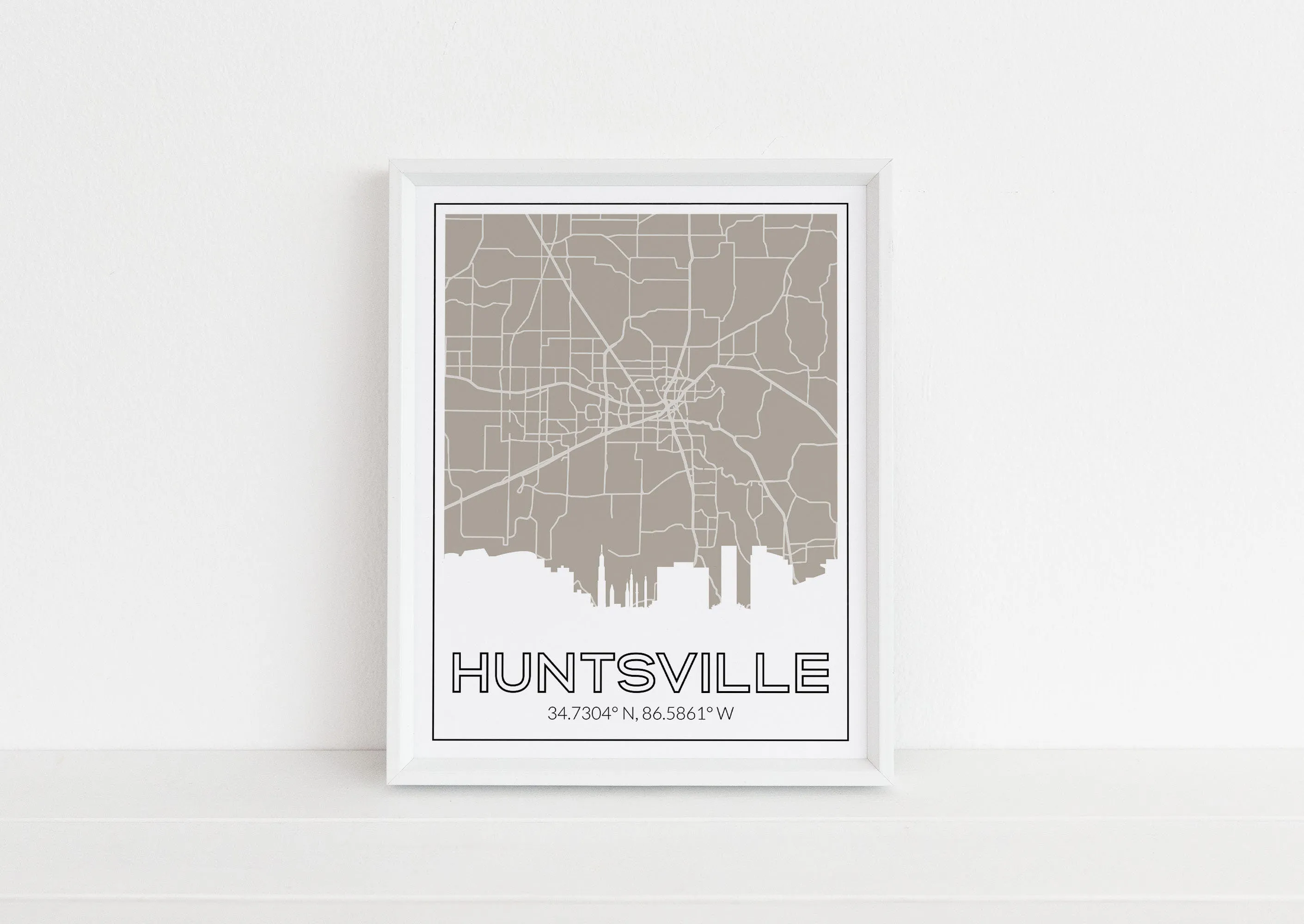 Alabama city map art, framed Alabama art print, multiple Alabama cities wall art, city skyline art print, Alabama city maps, Alabama decor