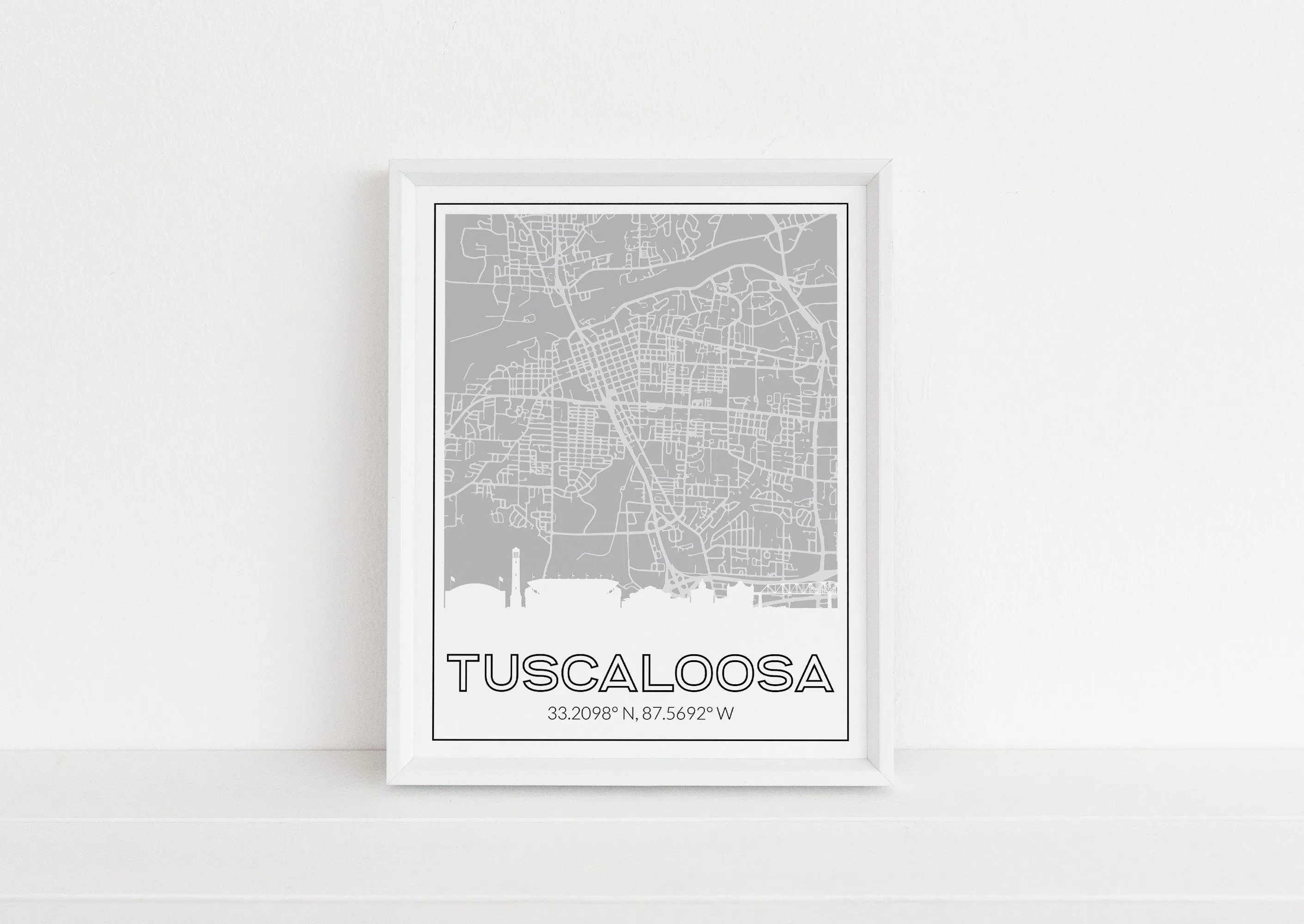 Alabama city map art, framed Alabama art print, multiple Alabama cities wall art, city skyline art print, Alabama city maps, Alabama decor