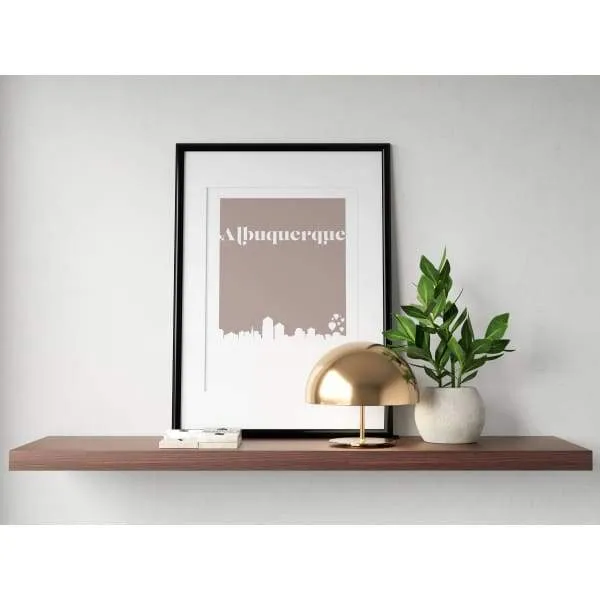 Albuquerque, New Mexico retro inspired city skyline