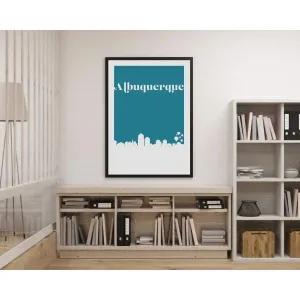 Albuquerque, New Mexico retro inspired city skyline