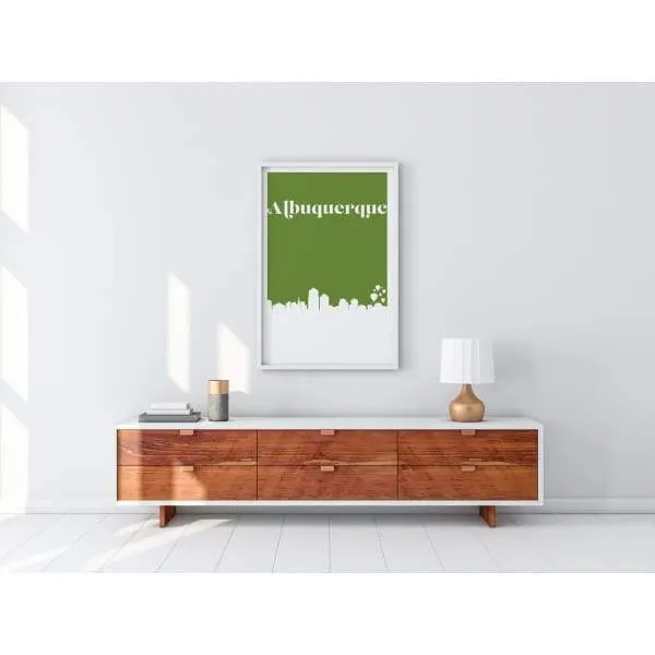 Albuquerque, New Mexico retro inspired city skyline