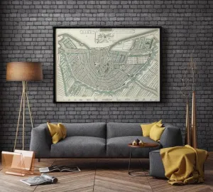 Amsterdam Map Wall Print| 1835 Amsterdam City Map