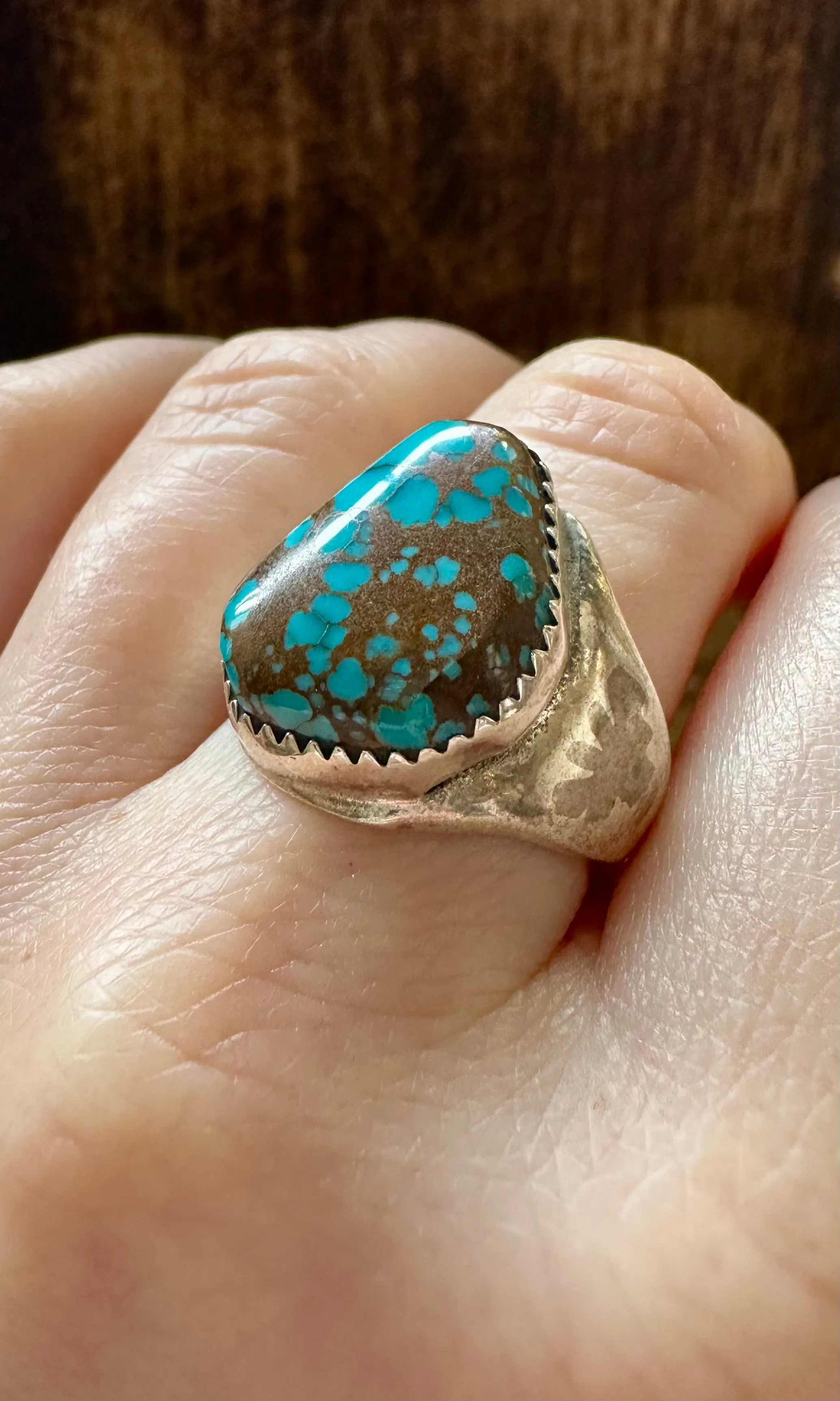 ANNIE LINCOLN EGYPTIAN Turquoise Sterling Silver Ring • Size 7