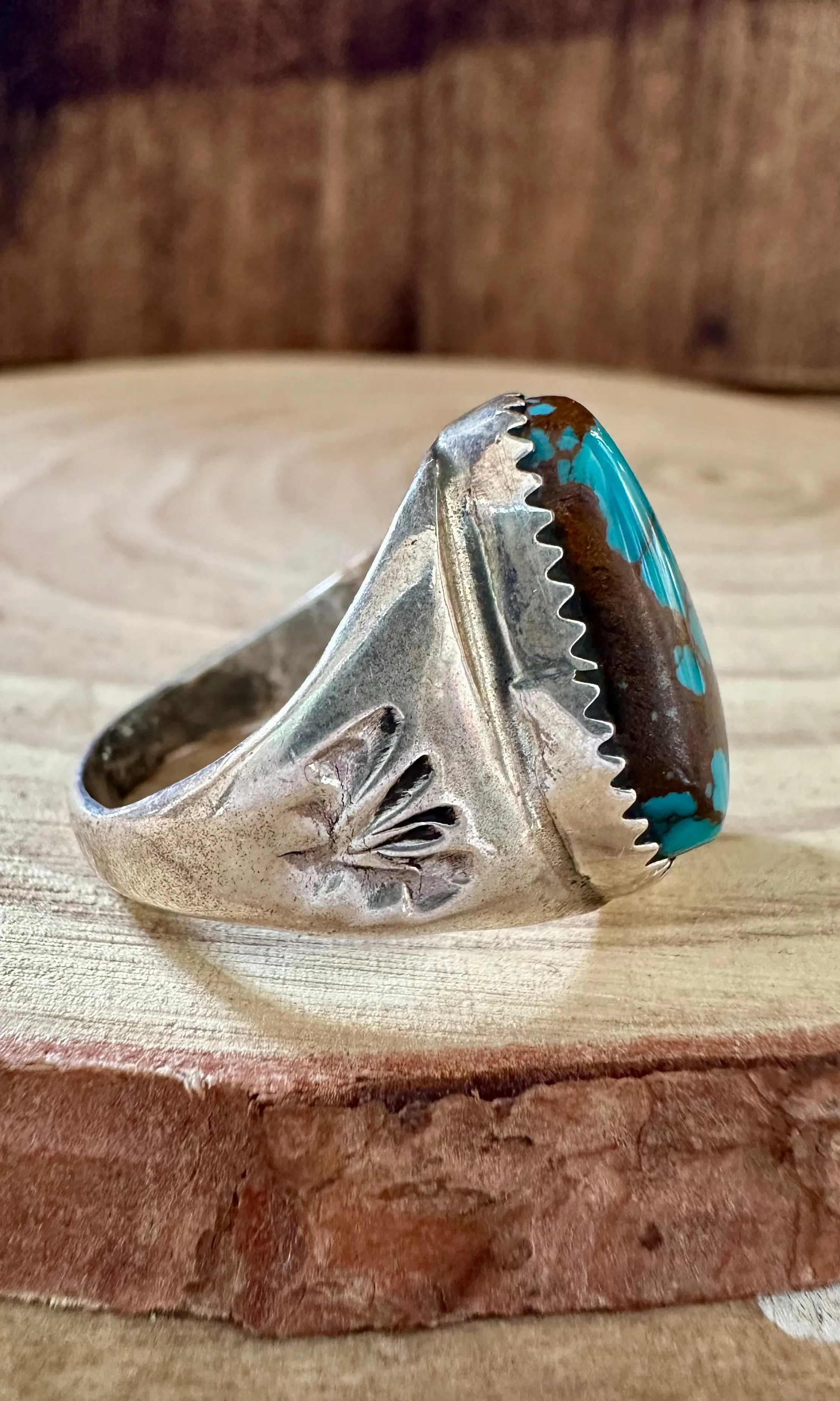 ANNIE LINCOLN EGYPTIAN Turquoise Sterling Silver Ring • Size 7