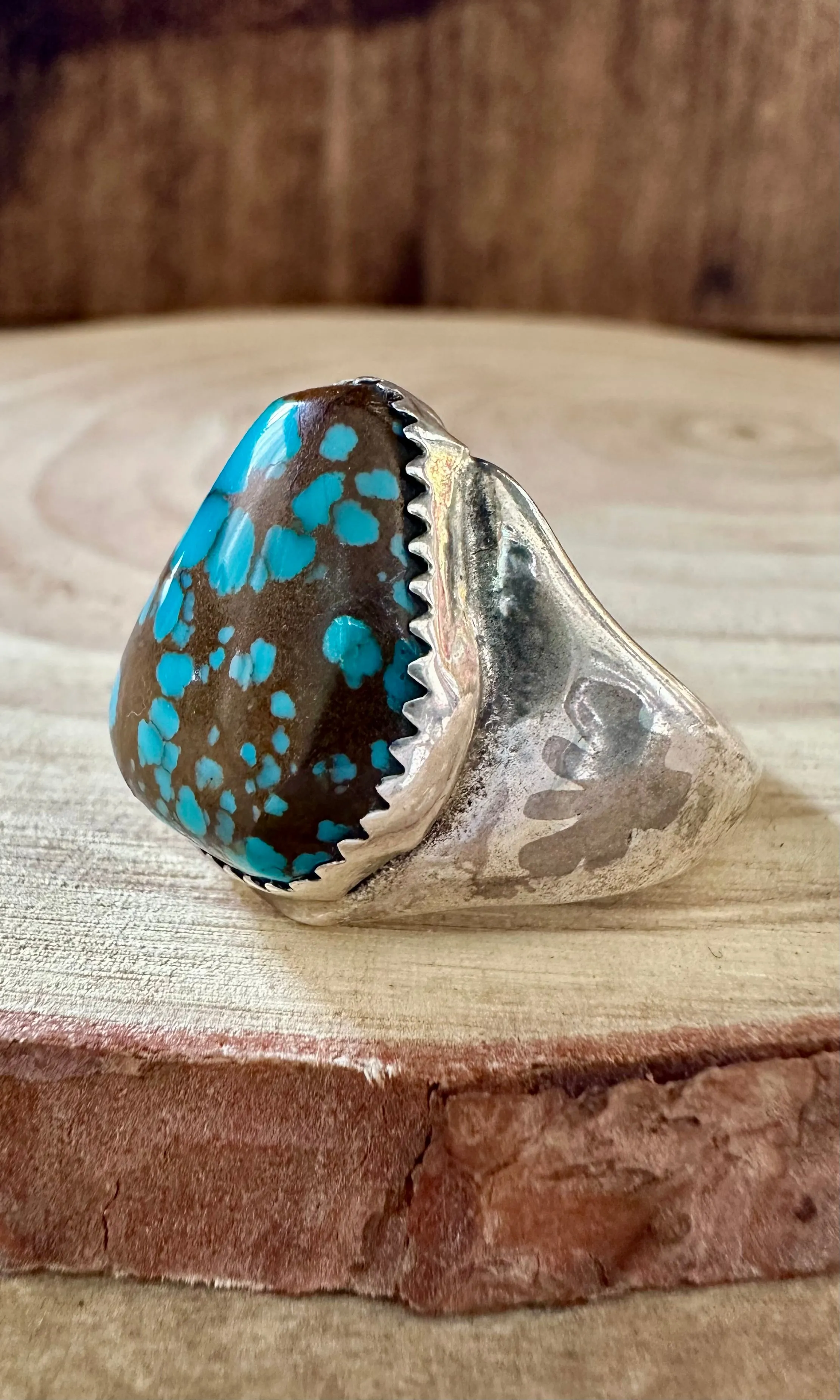 ANNIE LINCOLN EGYPTIAN Turquoise Sterling Silver Ring • Size 7